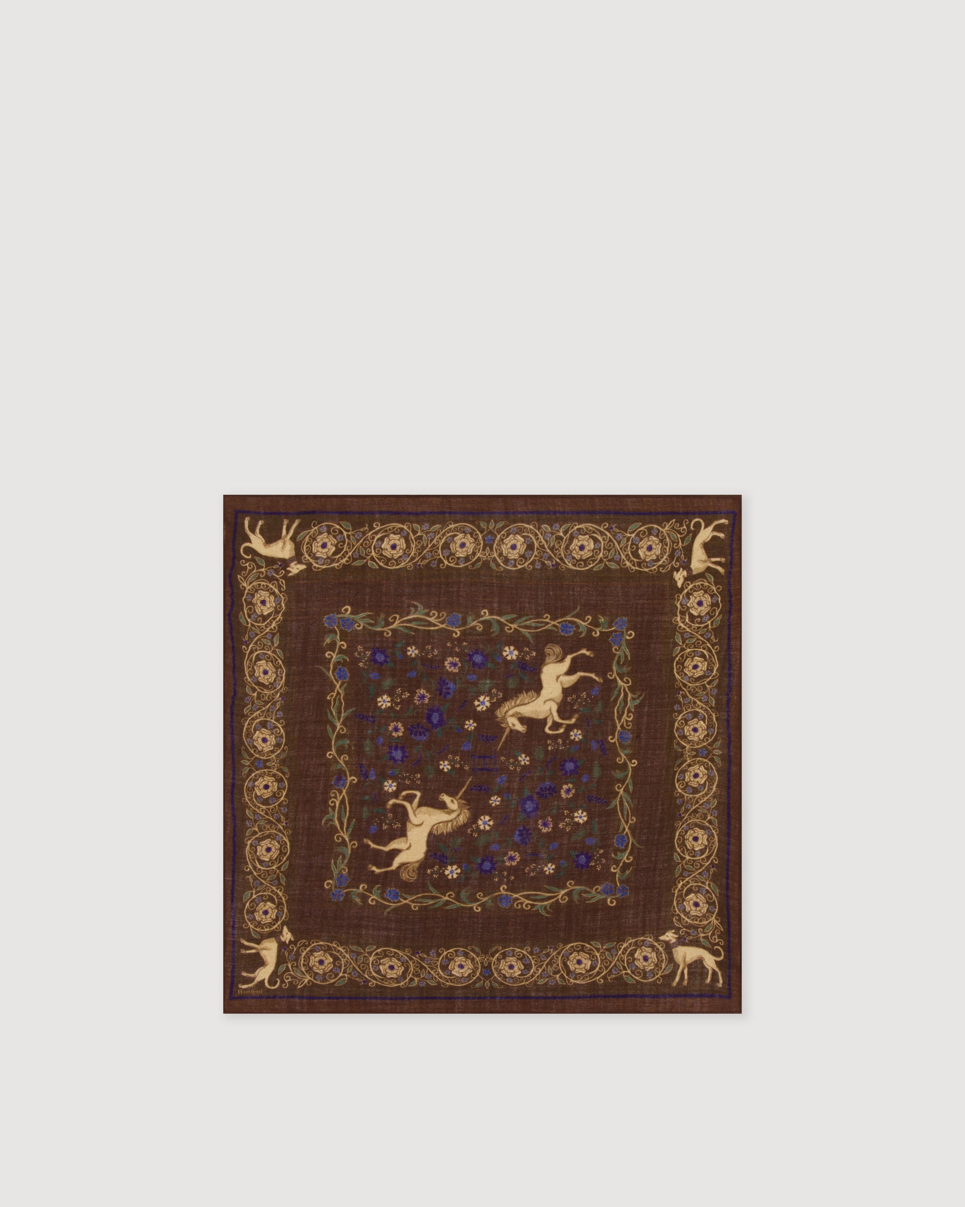 Echarpe Homme en Laine Marron Bandana