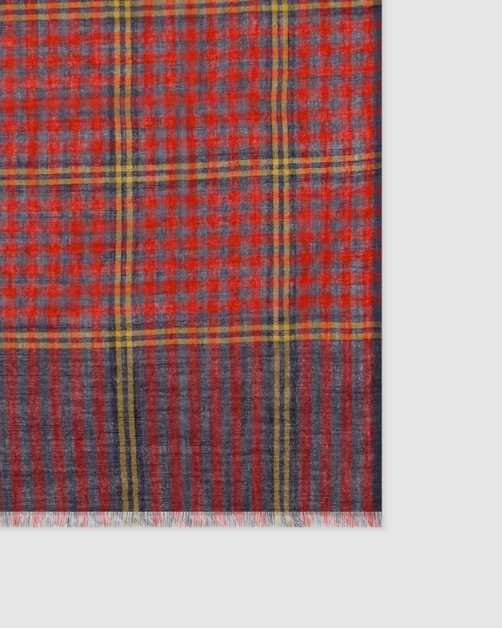 Echarpe Homme en Laine à Carreaux Tartan Rouge Tartan