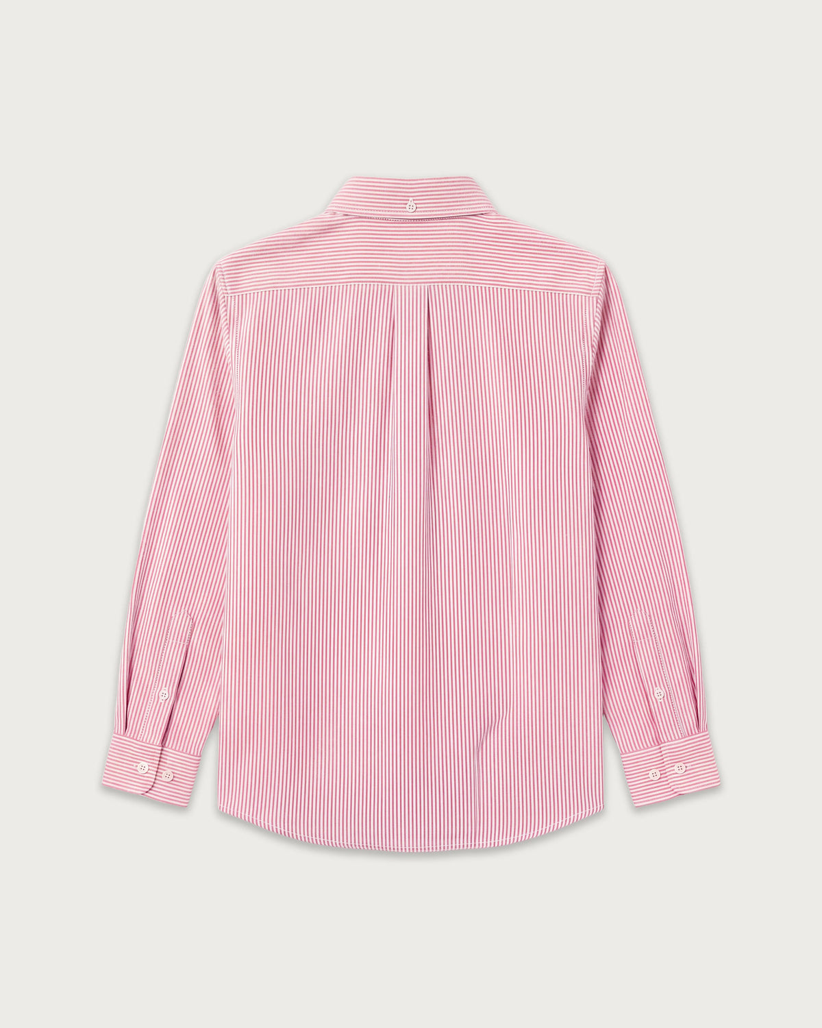 Chemise Garçon en Oxford Brossé à Rayures Rouge Pitt