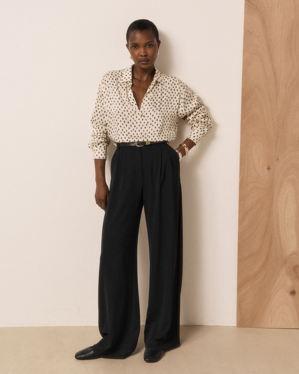 Blouse Femme en Viscose à Pois Blanc & Noir Chorus - Image 2