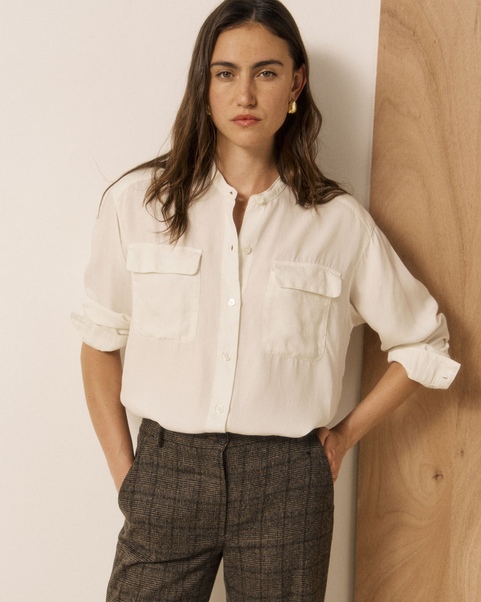 Chemise Femme en Lyocell Crème Christia - Image 3