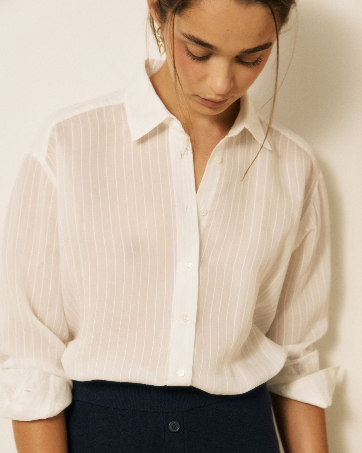 Chemise Femme en Lyocell & Viscose Blanc Cinema