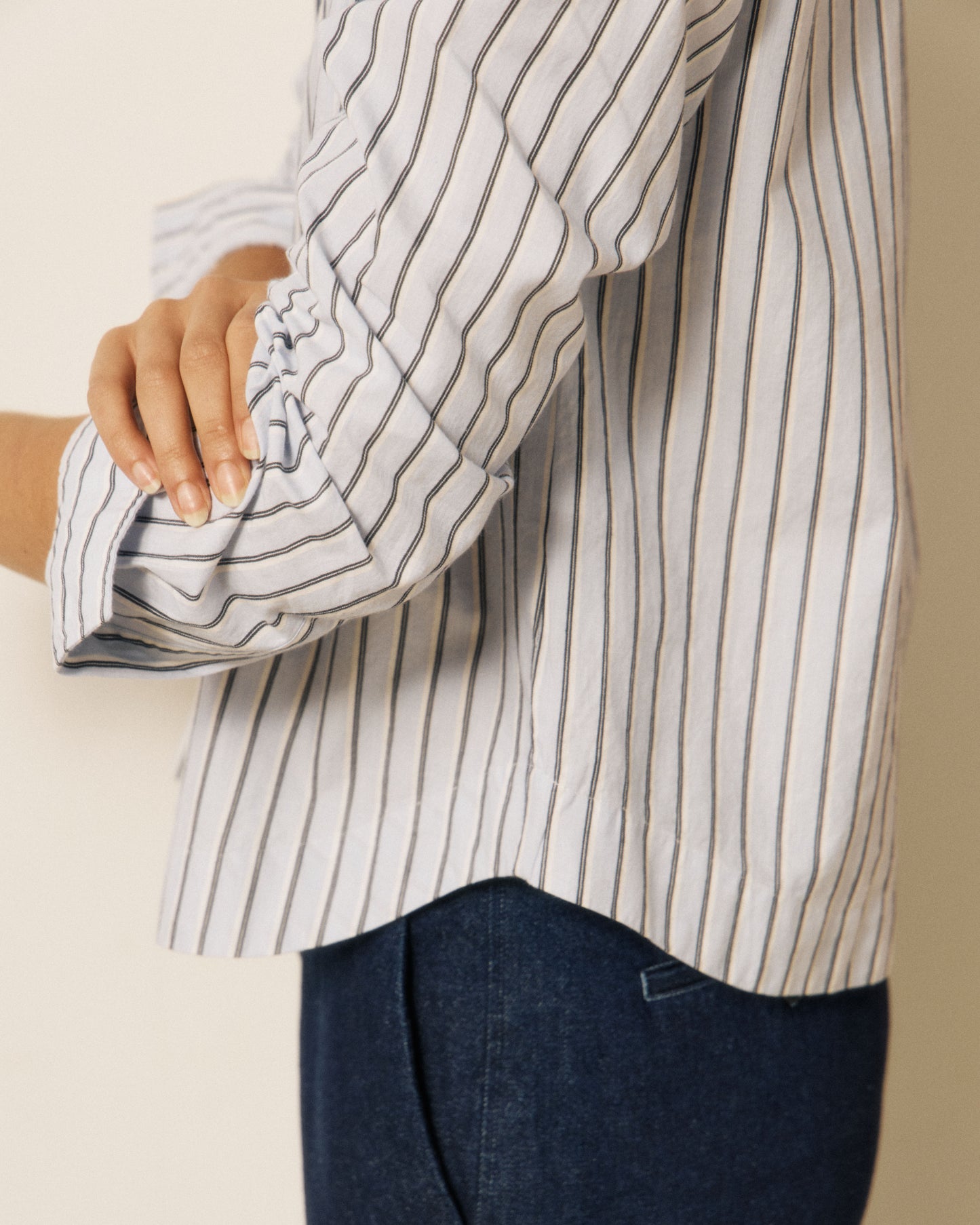 Chemise Femme en Popeline à Rayures Bleu Nuit Clove