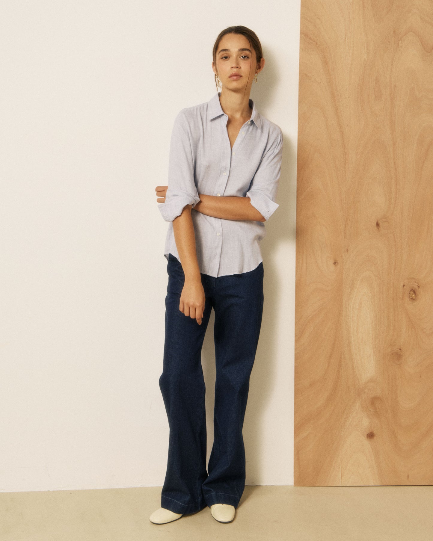 Chemise Femme en Viscose & Laine Bleu Coraz