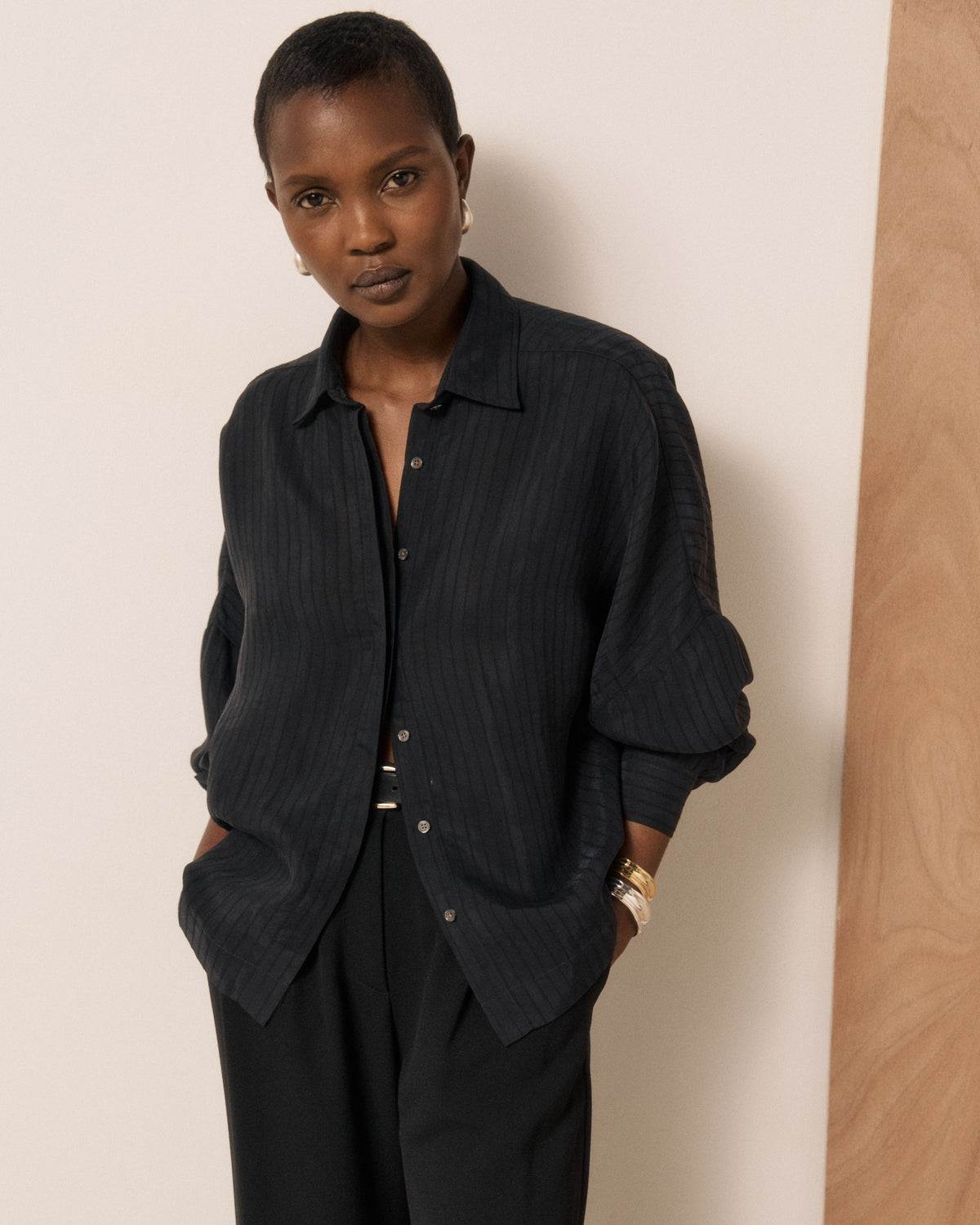 Chemise Femme en Lyocell & Viscose Noir Cosma