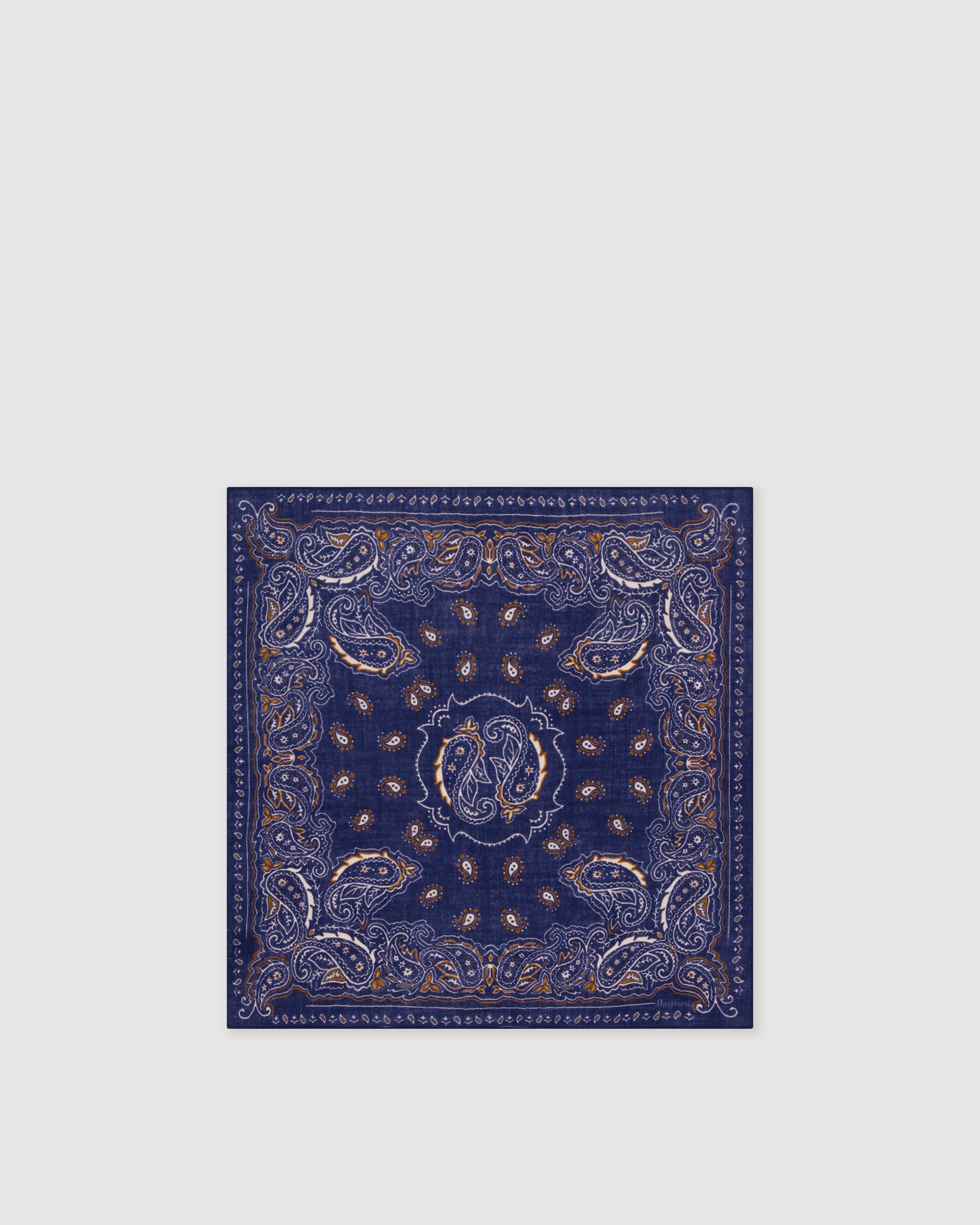 Echarpe Femme en Laine imprimé Bleu Marine Bandana