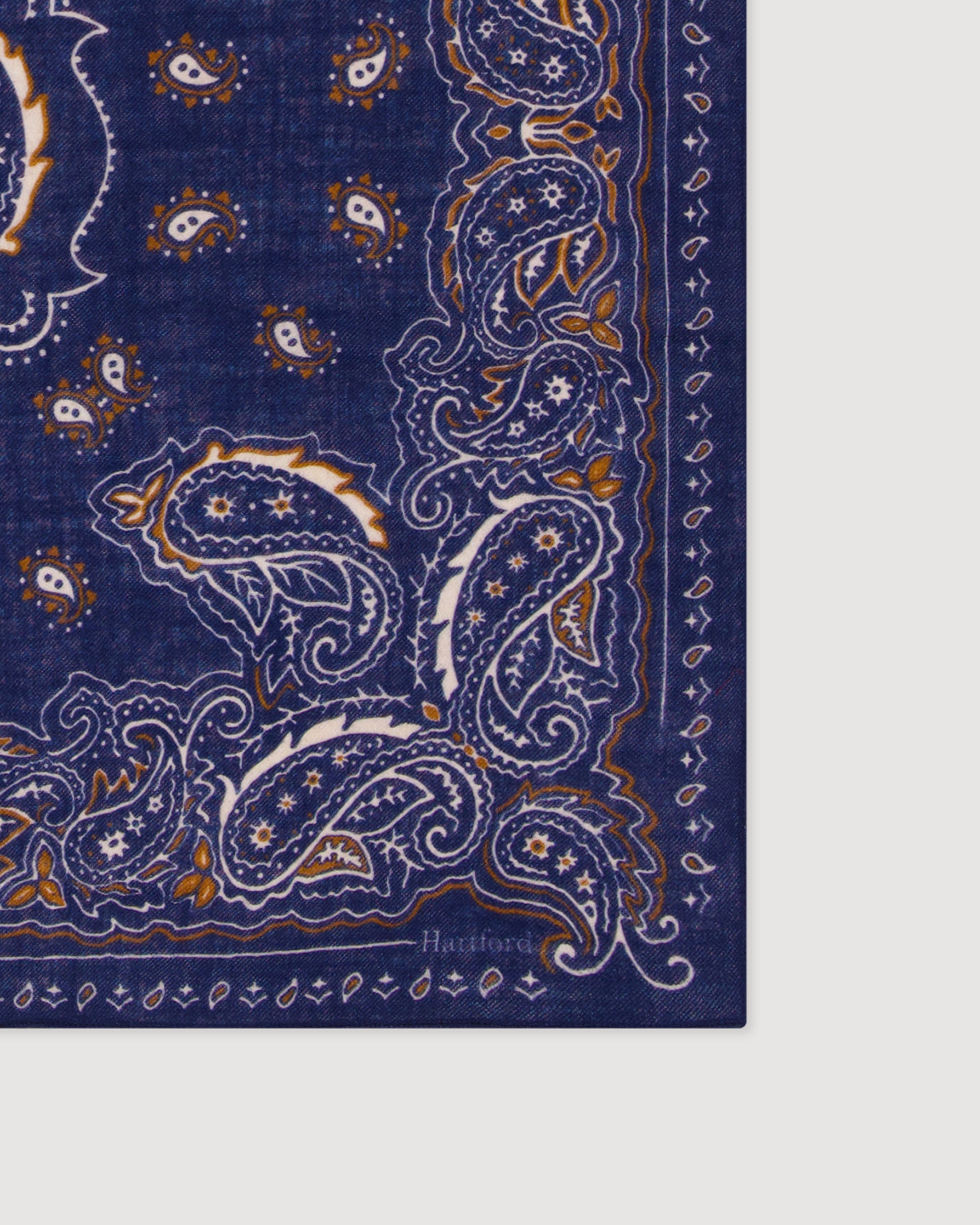 Echarpe Femme en Laine imprimé Bleu Marine Bandana