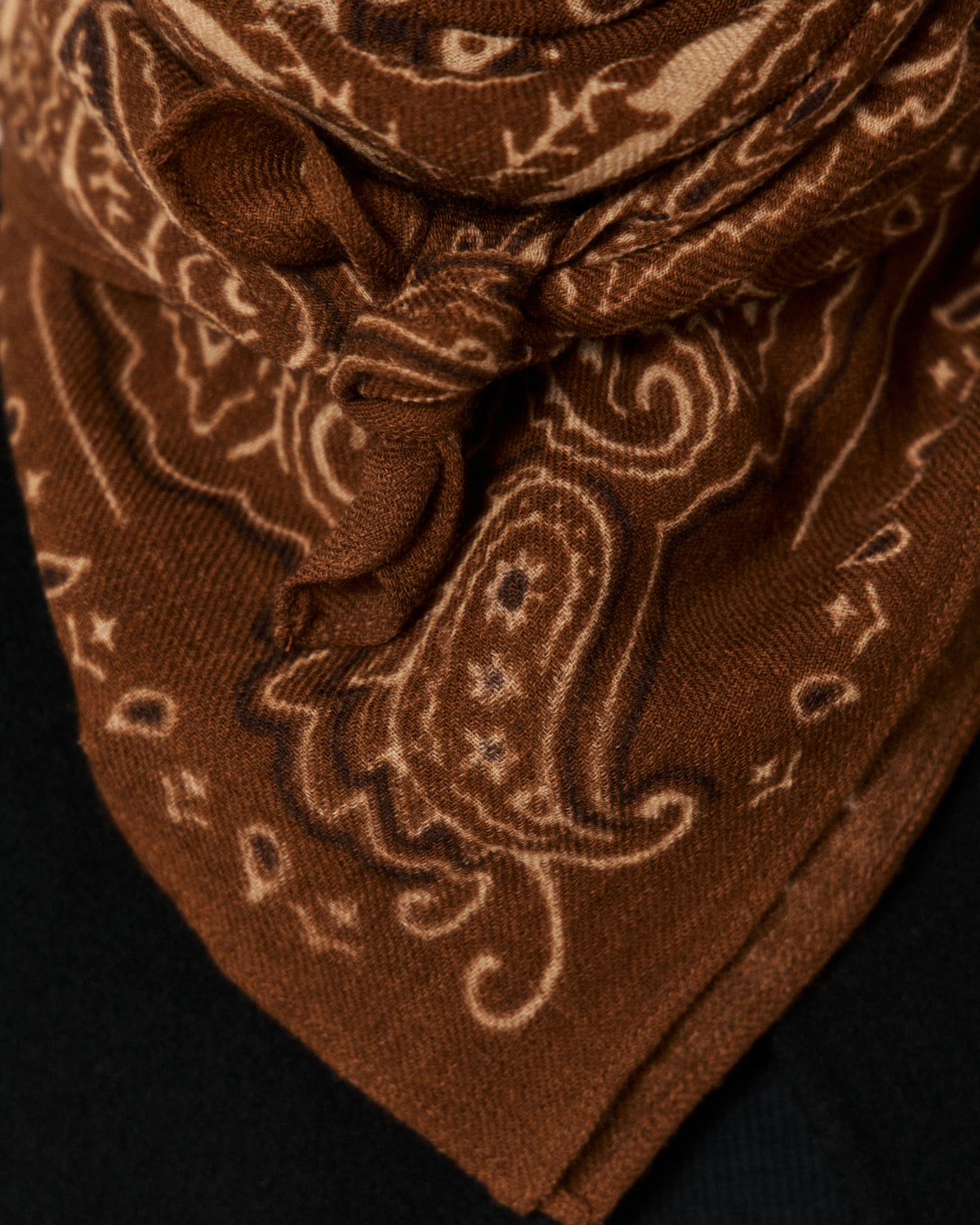 Echarpe Femme en Laine imprimé Marron Bandana