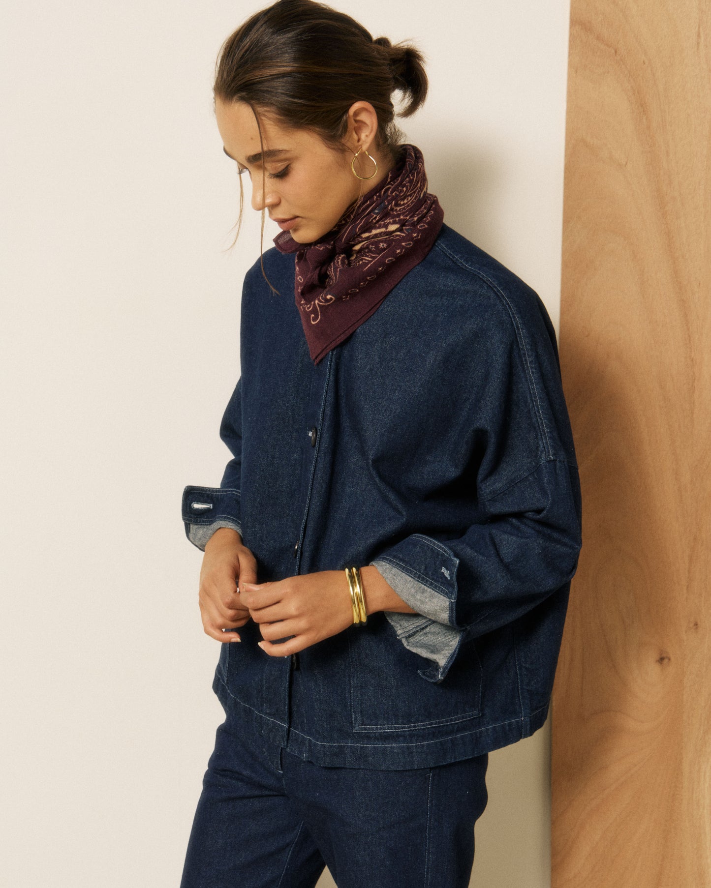 Echarpe Femme en Laine imprimé Bordeaux Bandana