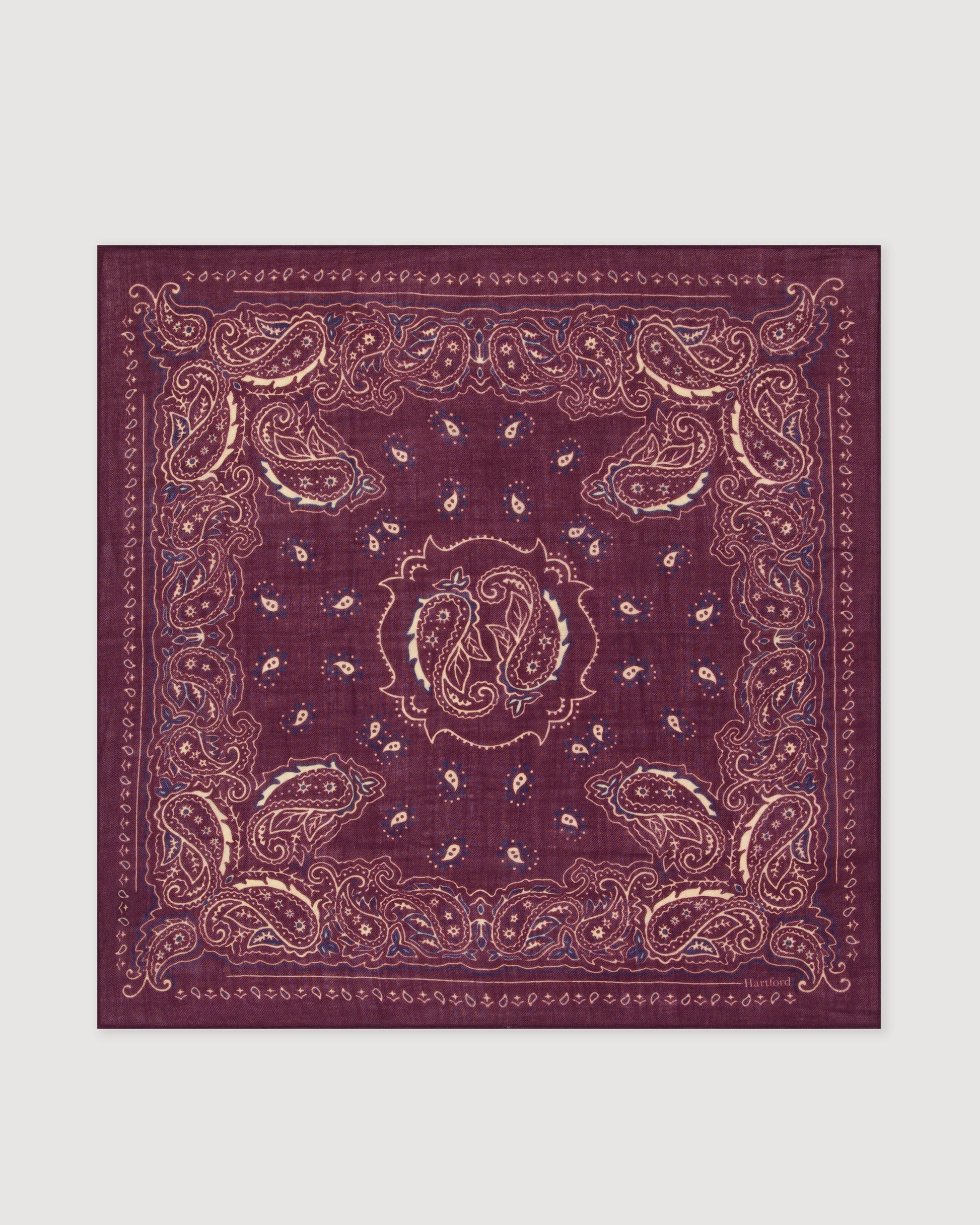 Echarpe Femme en Laine imprimé Bordeaux Bandana