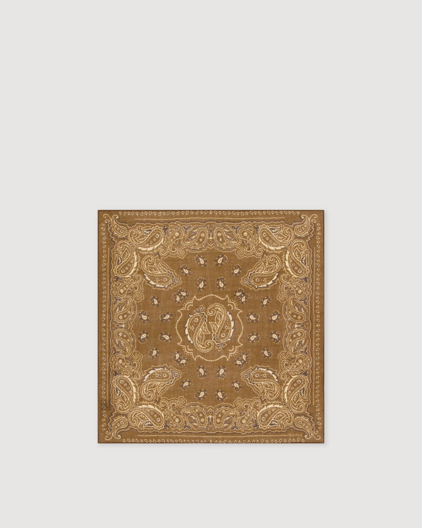 Echarpe Femme en Laine imprimé Taupe Bandana