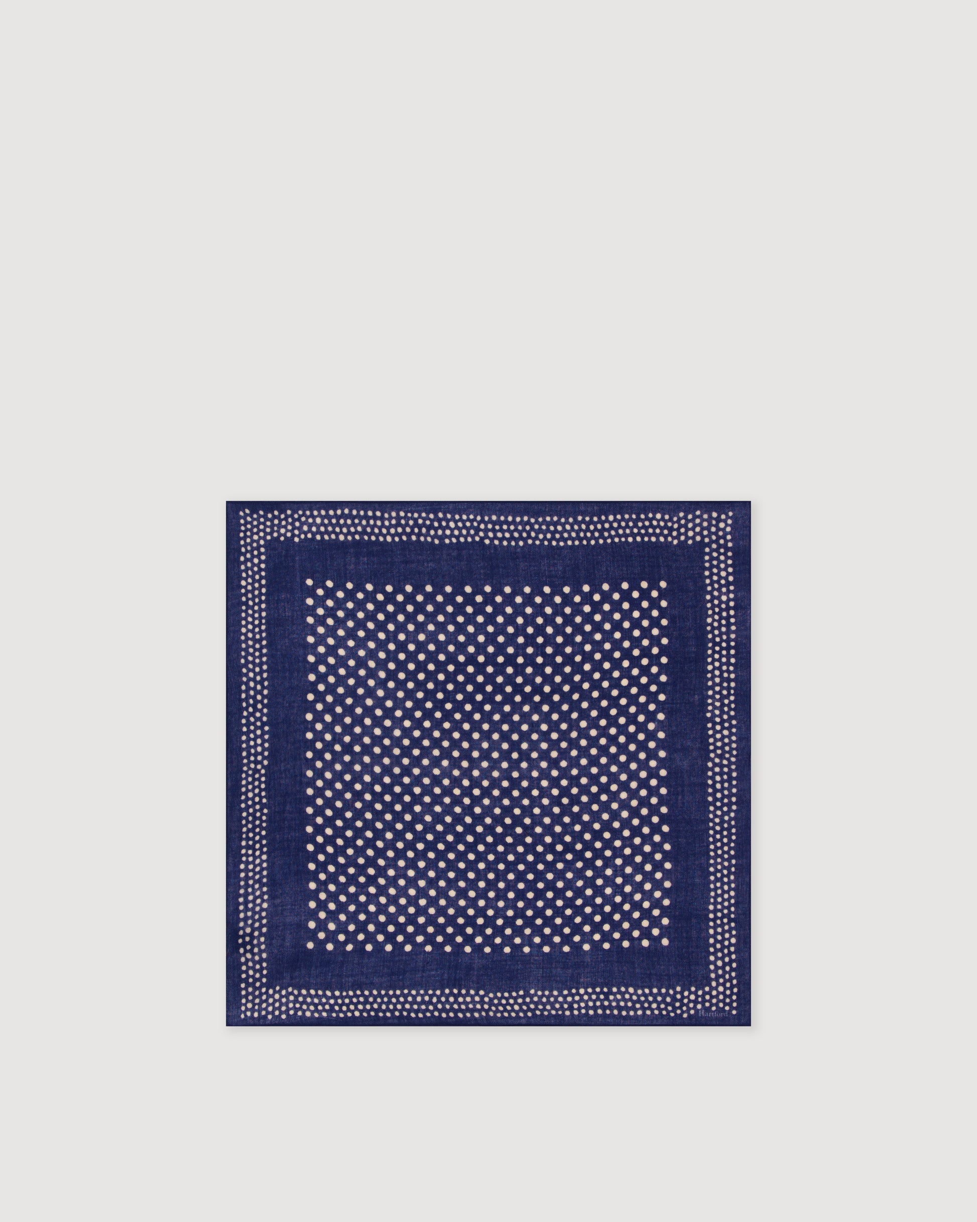 Echarpe Femme en Laine à Pois Bleu Marine Bandana