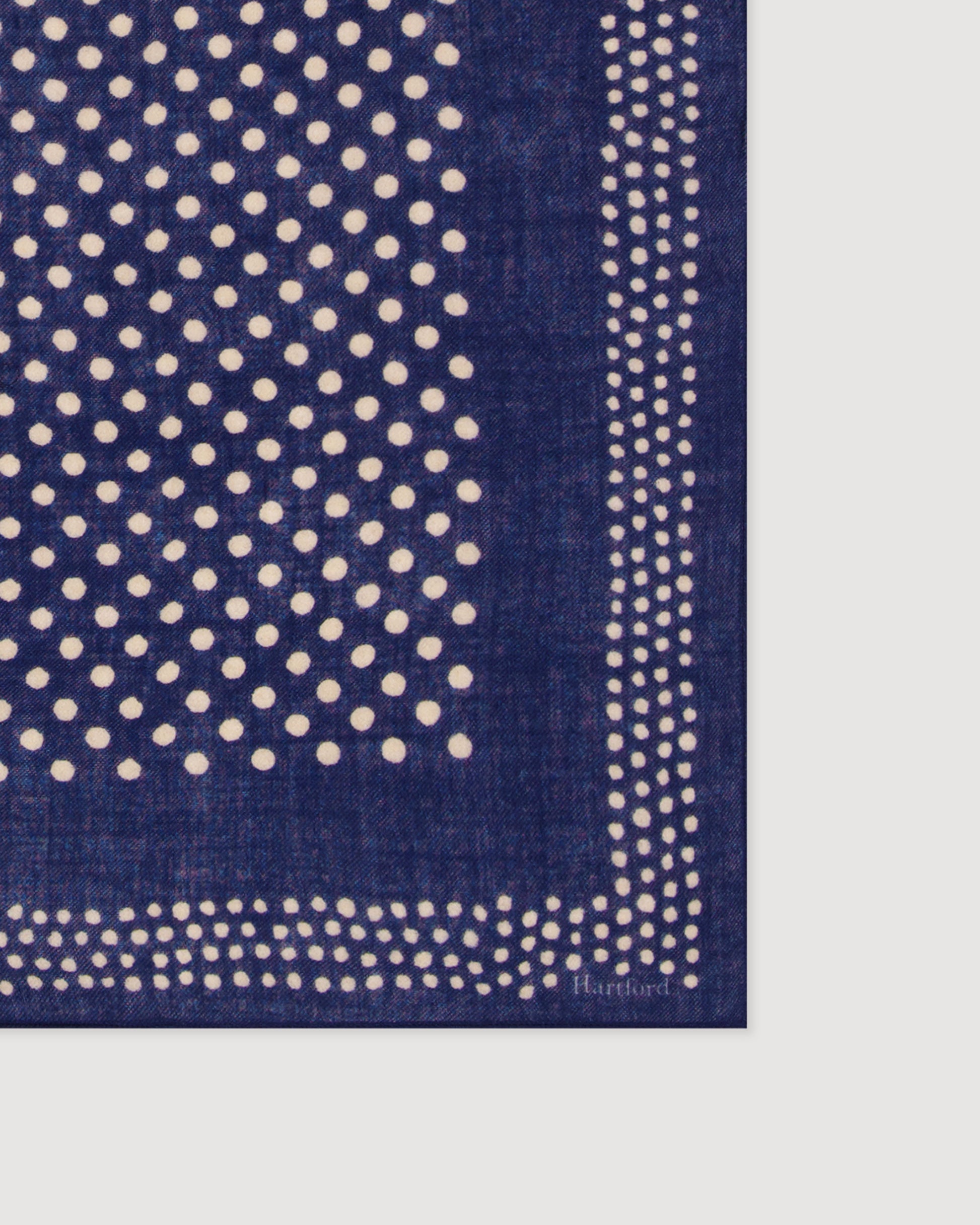 Echarpe Femme en Laine à Pois Bleu Marine Bandana
