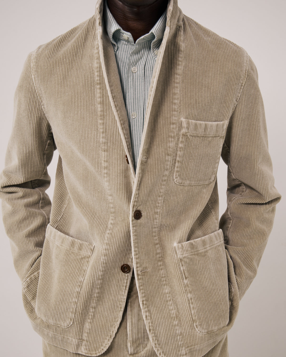 Veste Homme en Velours Côtelé Sable Julian