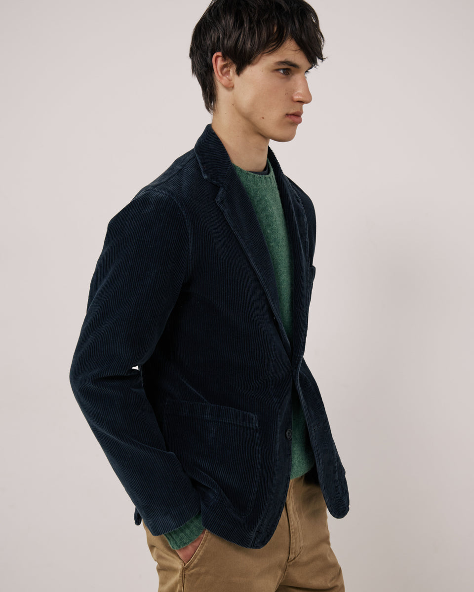 Veste Homme en Velours Côtelé Bleu Marine Julian - Image principale