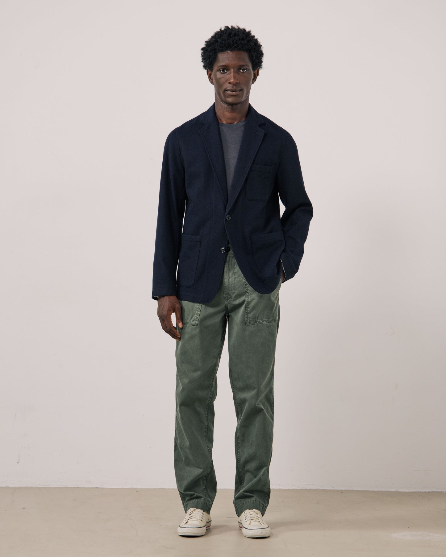 Veste Homme en Flanelle de laine Bleu Marine Julian