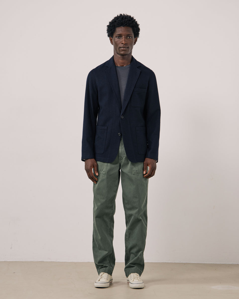 Veste Homme en Flanelle de laine Bleu Marine Julian - Image 3