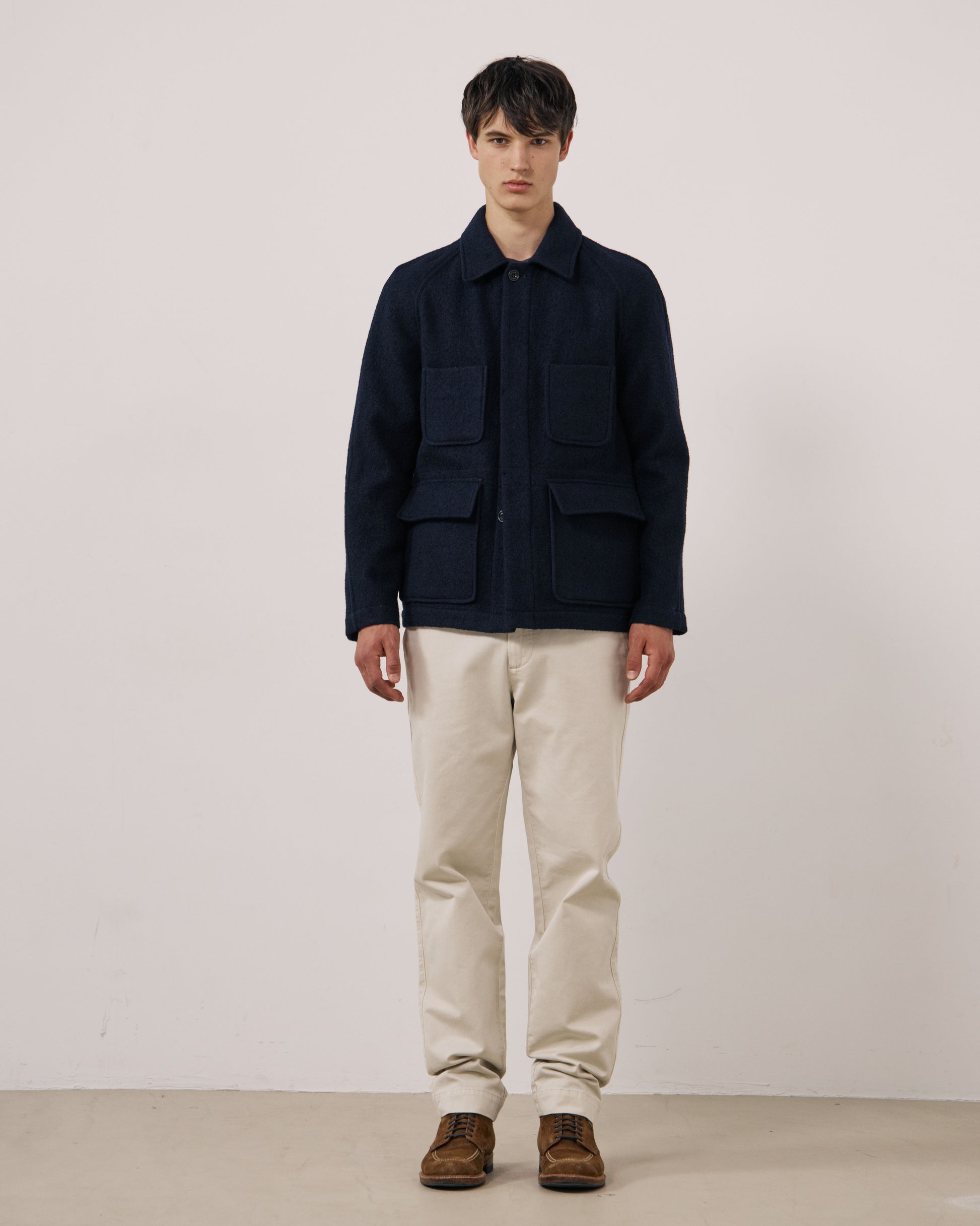 Veste Homme en Laine Vierge Bleu Marine Parton