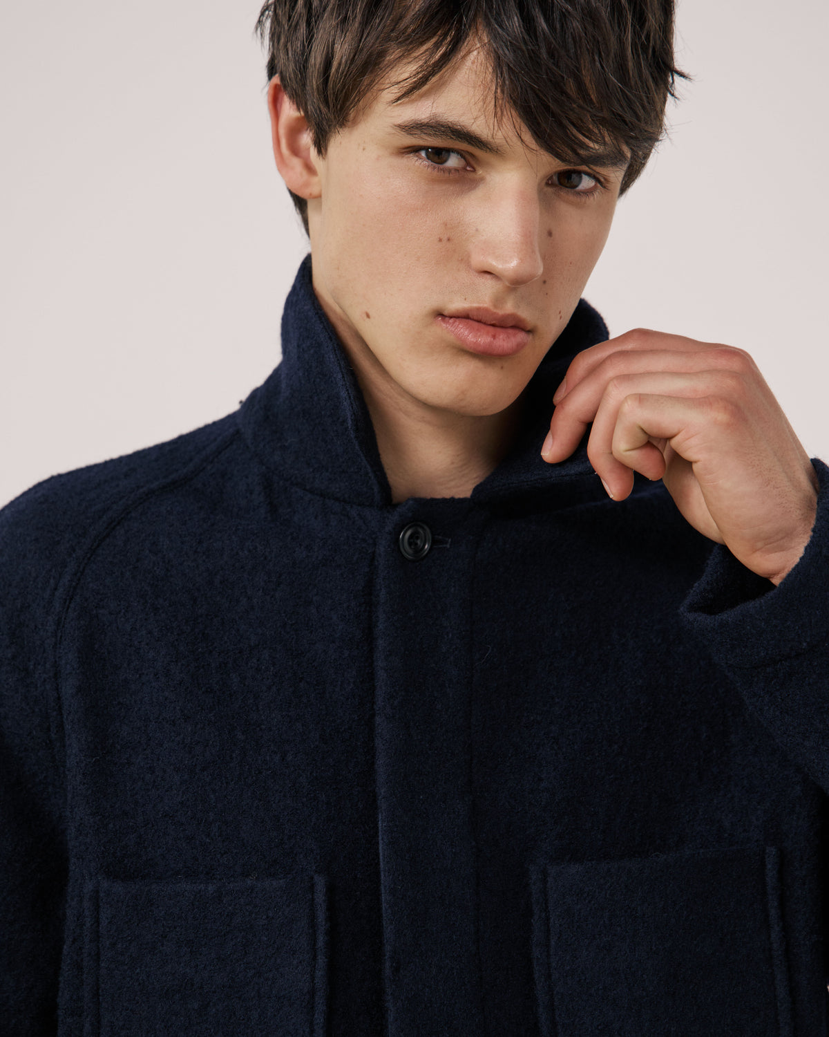 Veste Homme en Laine Vierge Bleu Marine Parton