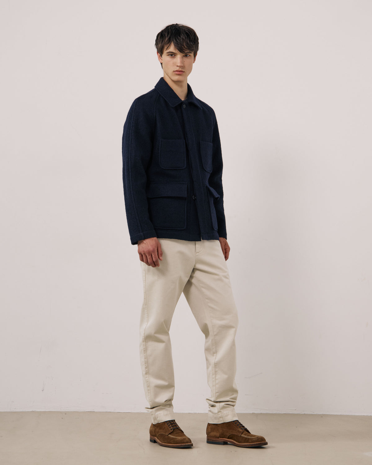 Veste Homme en Laine Vierge Bleu Marine Parton