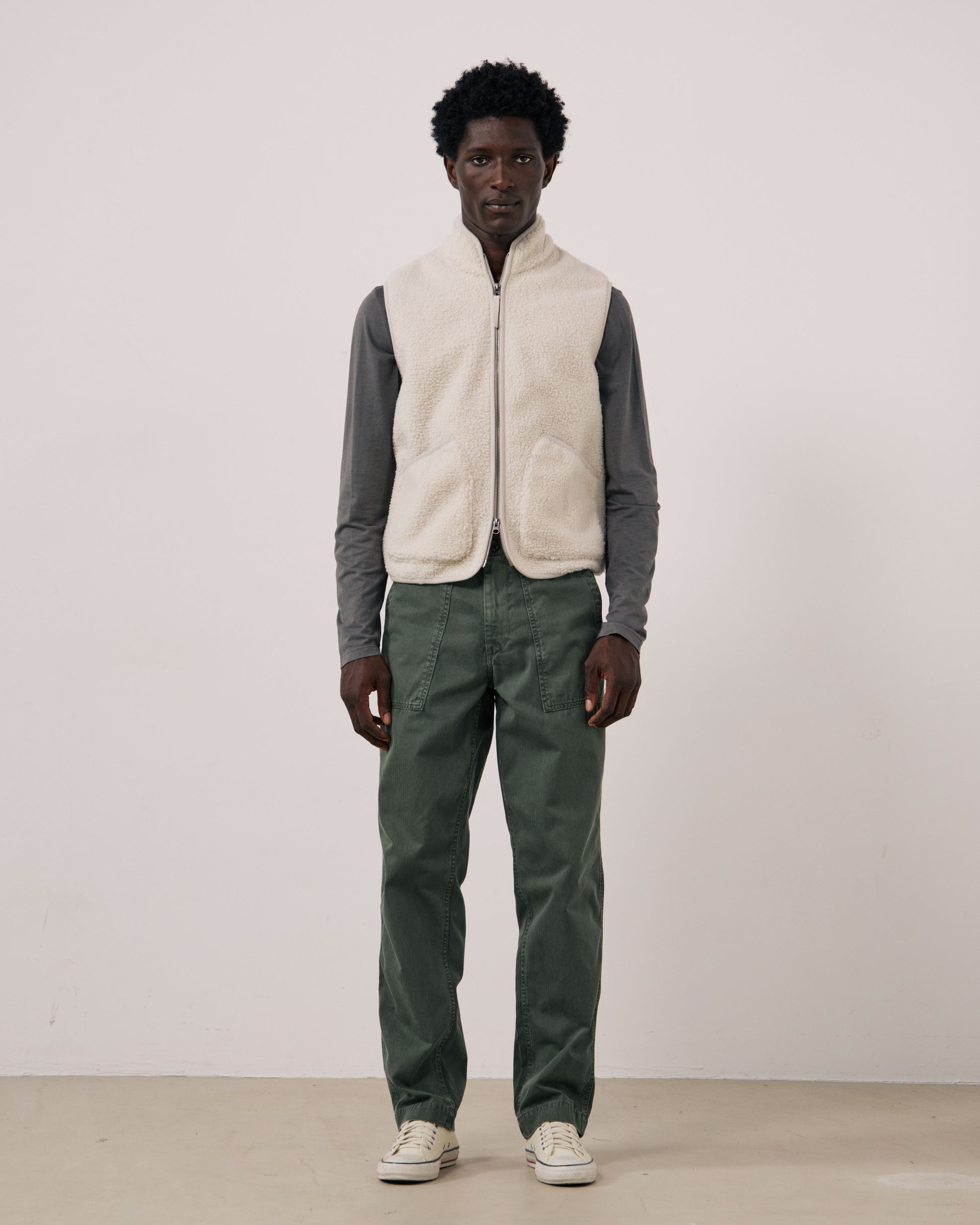 Gilet Homme en Sherpa Ecru Basta