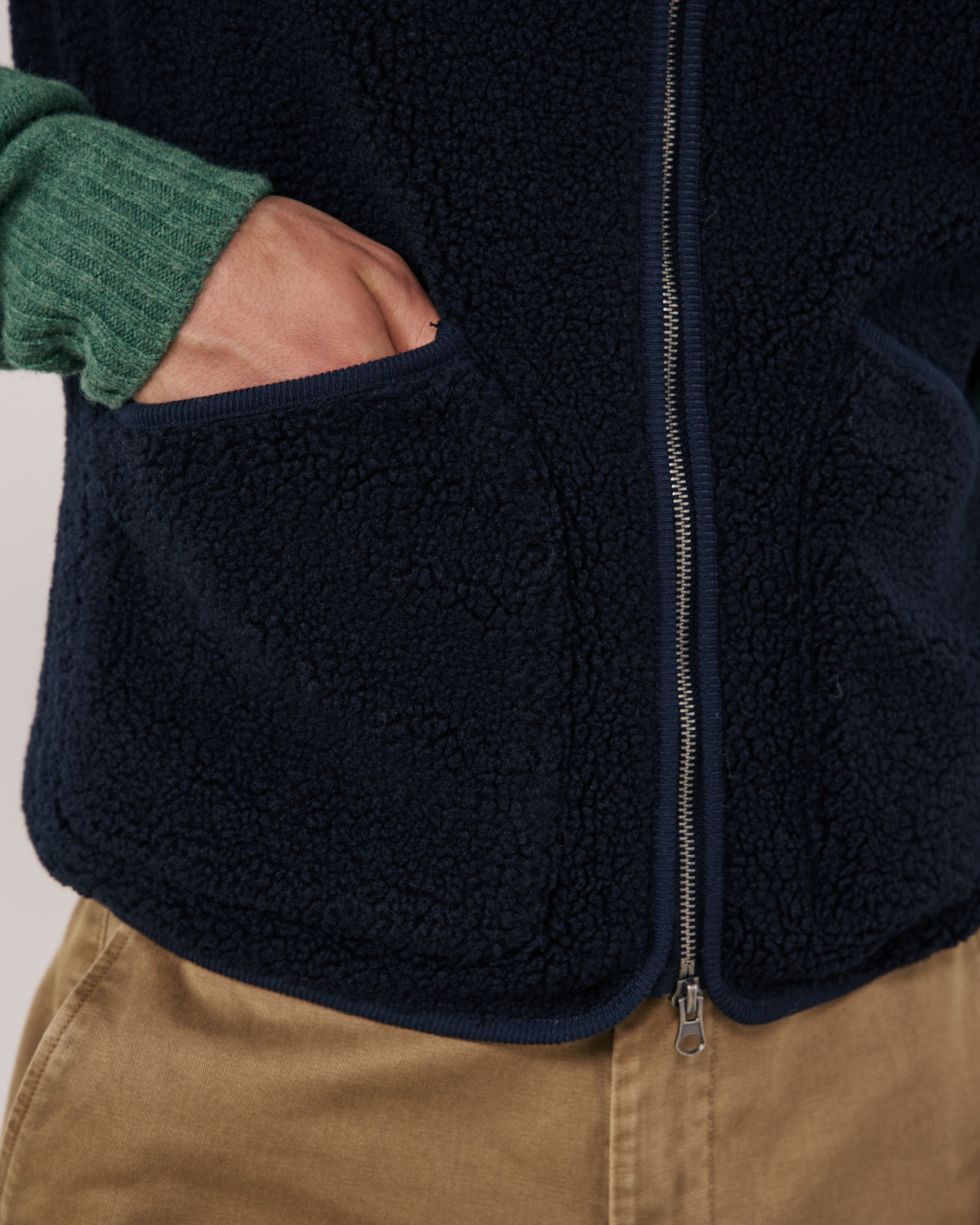Gilet Homme en Sherpa Bleu Marine Basta