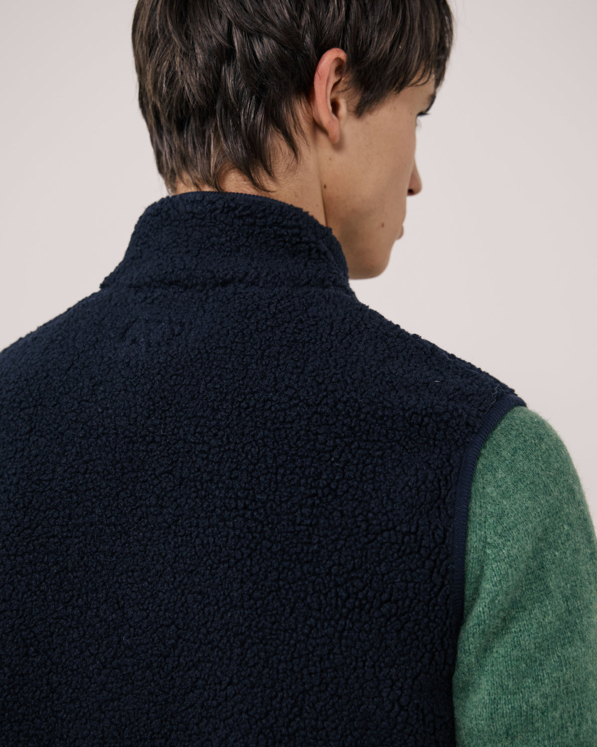 Gilet Homme en Sherpa Bleu Marine Basta