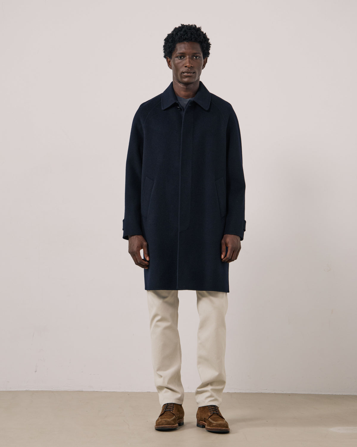 Manteau Homme en Laine Double Face Bleu Marine Graig