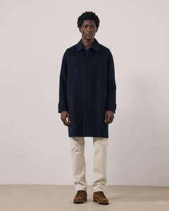 Manteau Homme en Laine Double Face Bleu Marine Graig