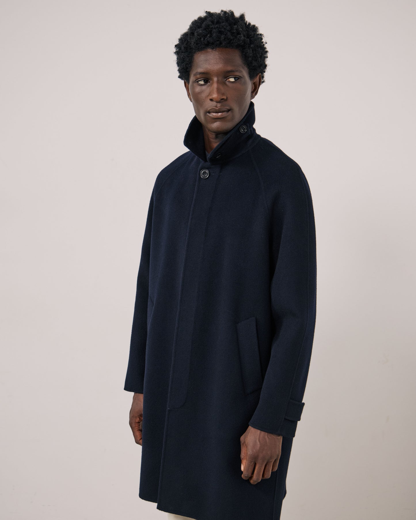 Manteau Homme en Laine Double Face Bleu Marine Graig
