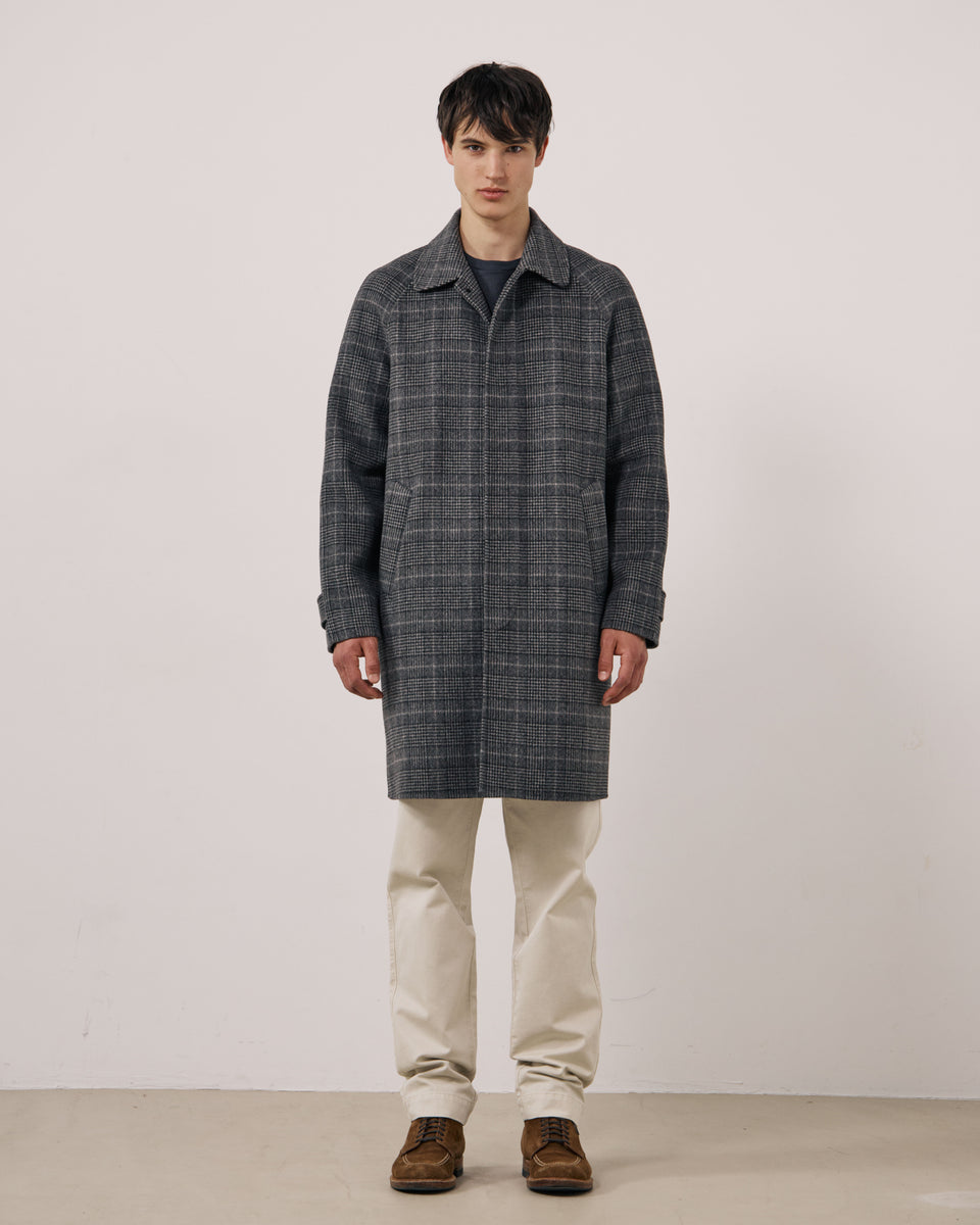 Manteau Homme en Laine Double Face à Carreaux Gris Graig - Image principale