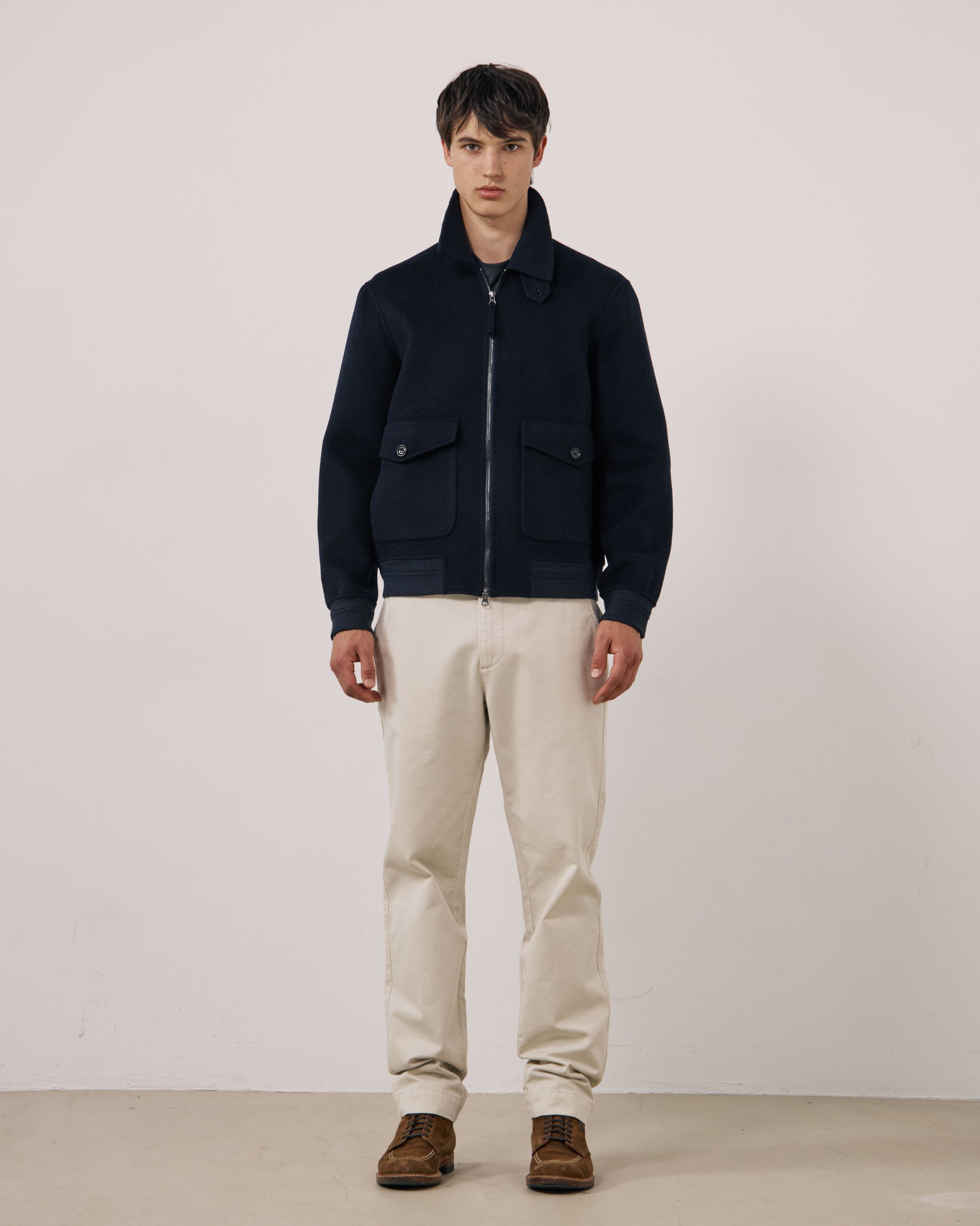 Blouson Homme en Laine Double Face Bleu Marine Doug