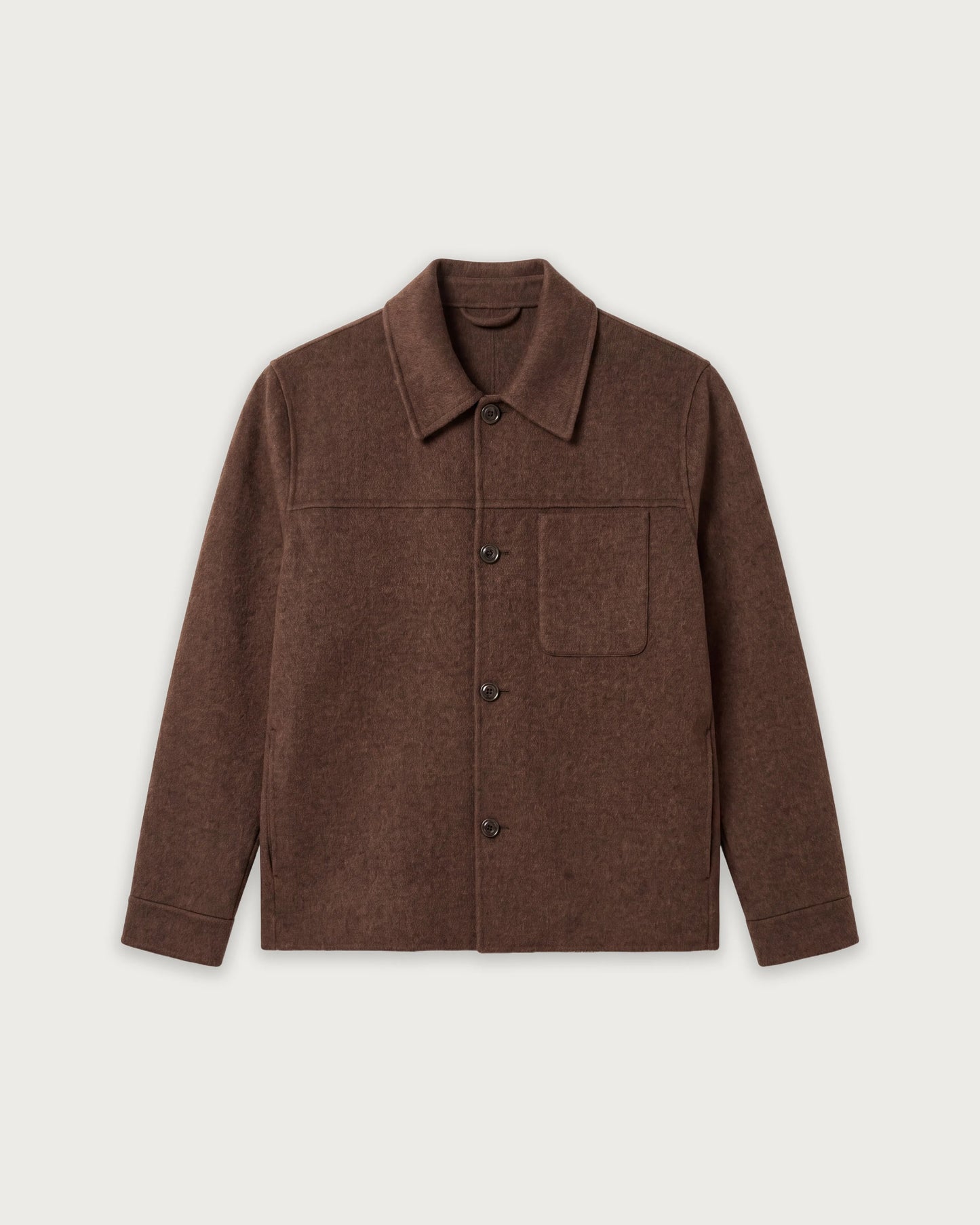 Veste Homme en Laine Double Face Marron Dary