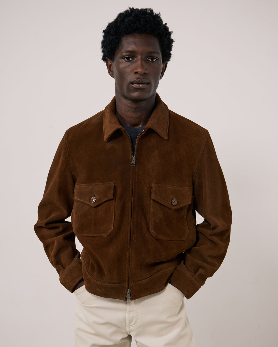 Blouson Homme en Cuir Suédé Marron Dickson - Image 2