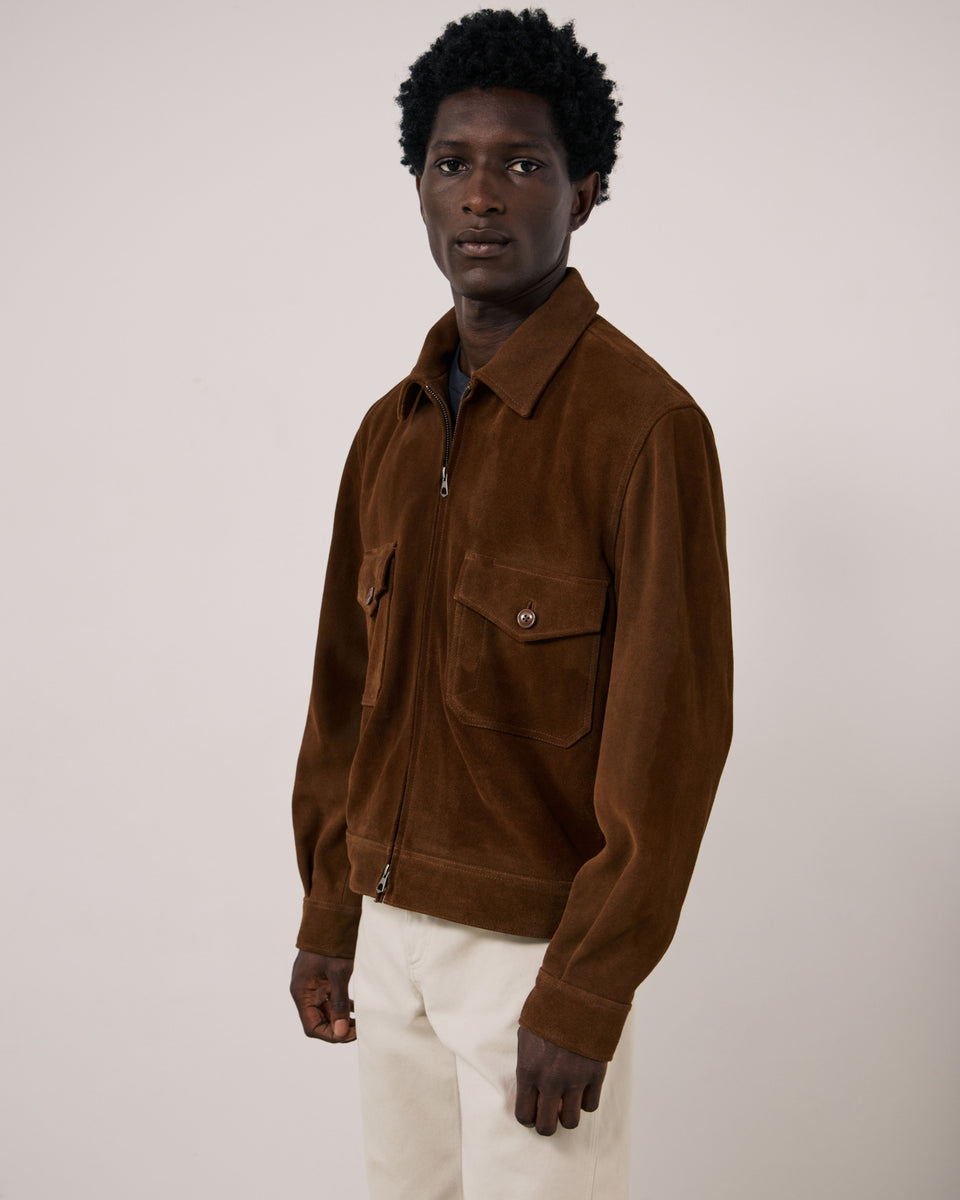 Blouson Homme en Cuir Suédé Marron Dickson - Image 3