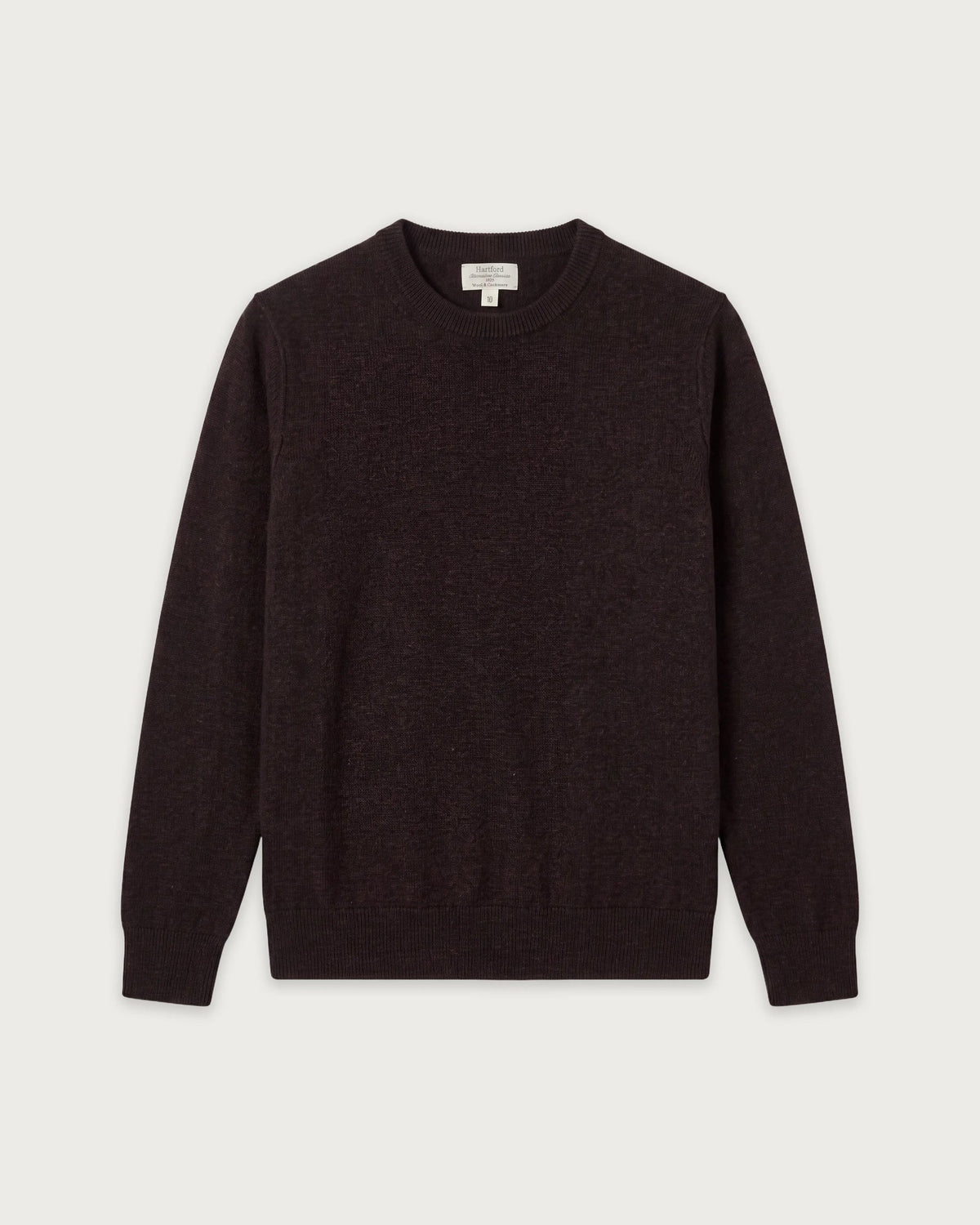 Pull Garçon en Laine & Cachemire Marron Crew