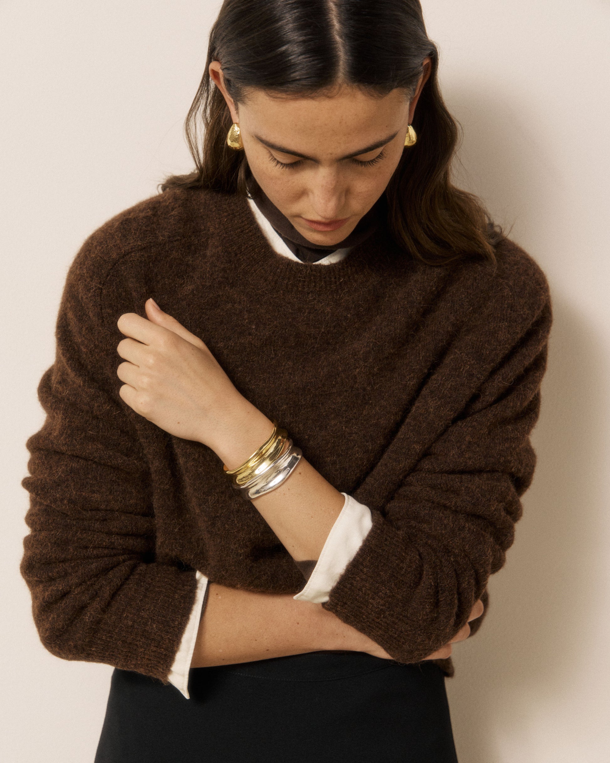 Pull Femme en Laine d'Alpaga & Mérinos Chocolat Mahary