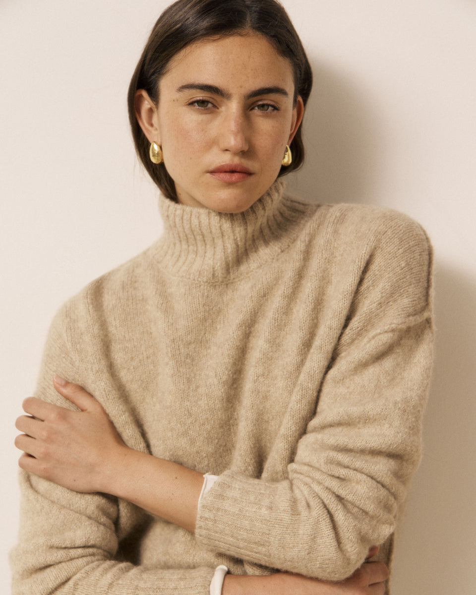 Mybone Women's Ecru Yak & Alpaca Wool Sweater - Image 2