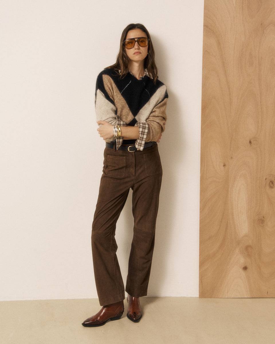Mathy Women's Black & Beige Jacquard Mohair Sweater - Image 3