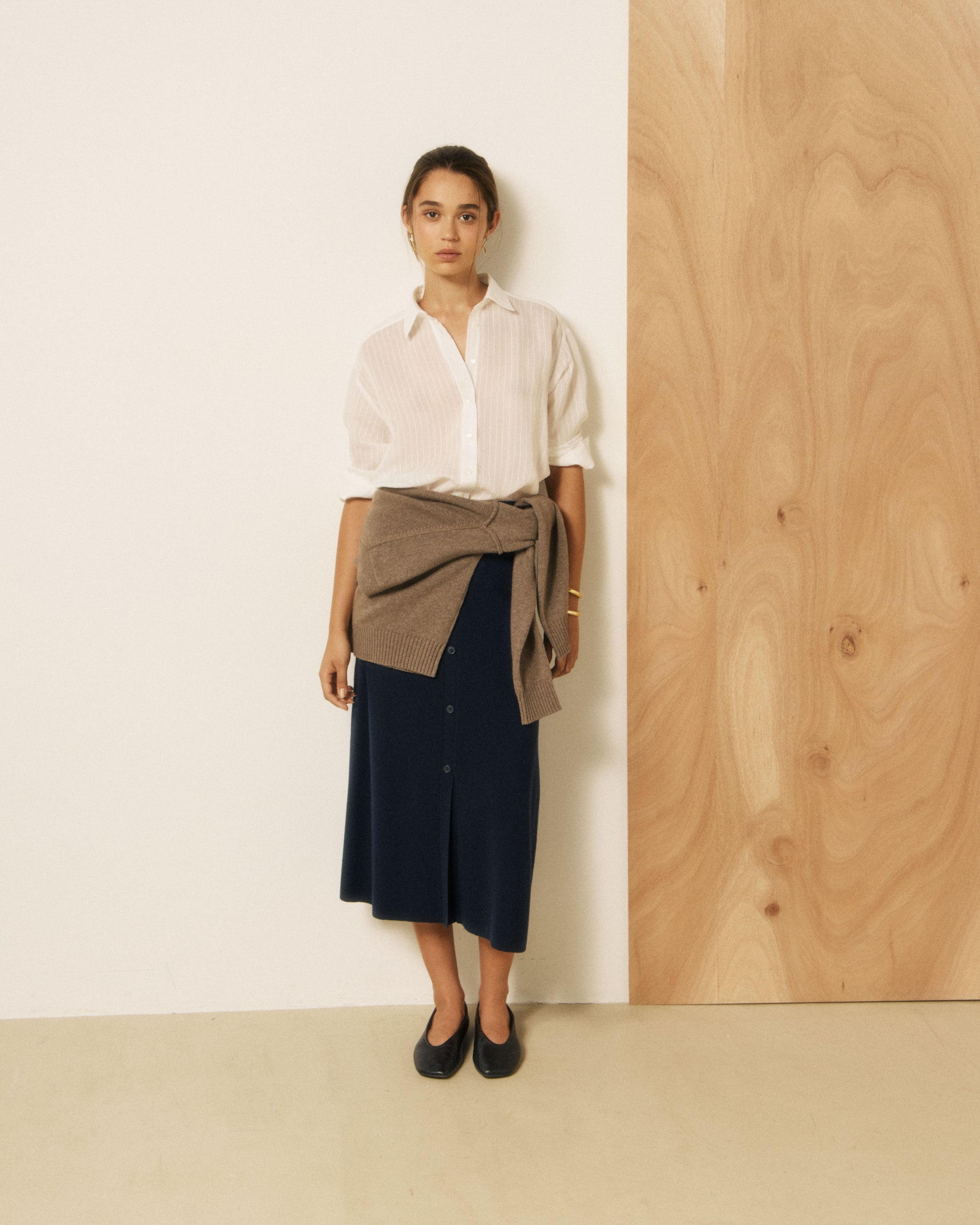 Jupe Femme en Laine Mérinos Bleu Nuit Melka