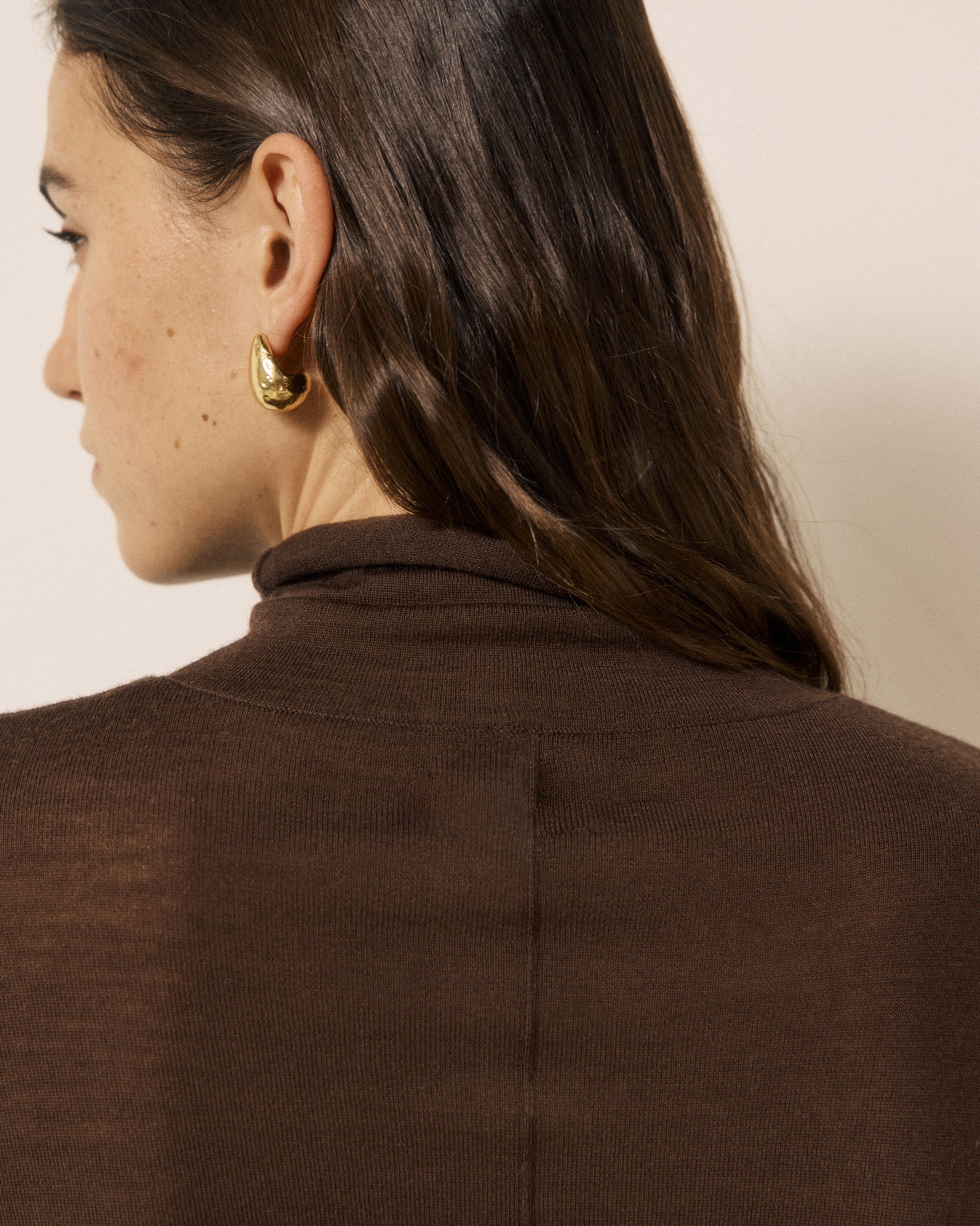 Pull Femme en Laine Mérinos Chocolat Myrfa