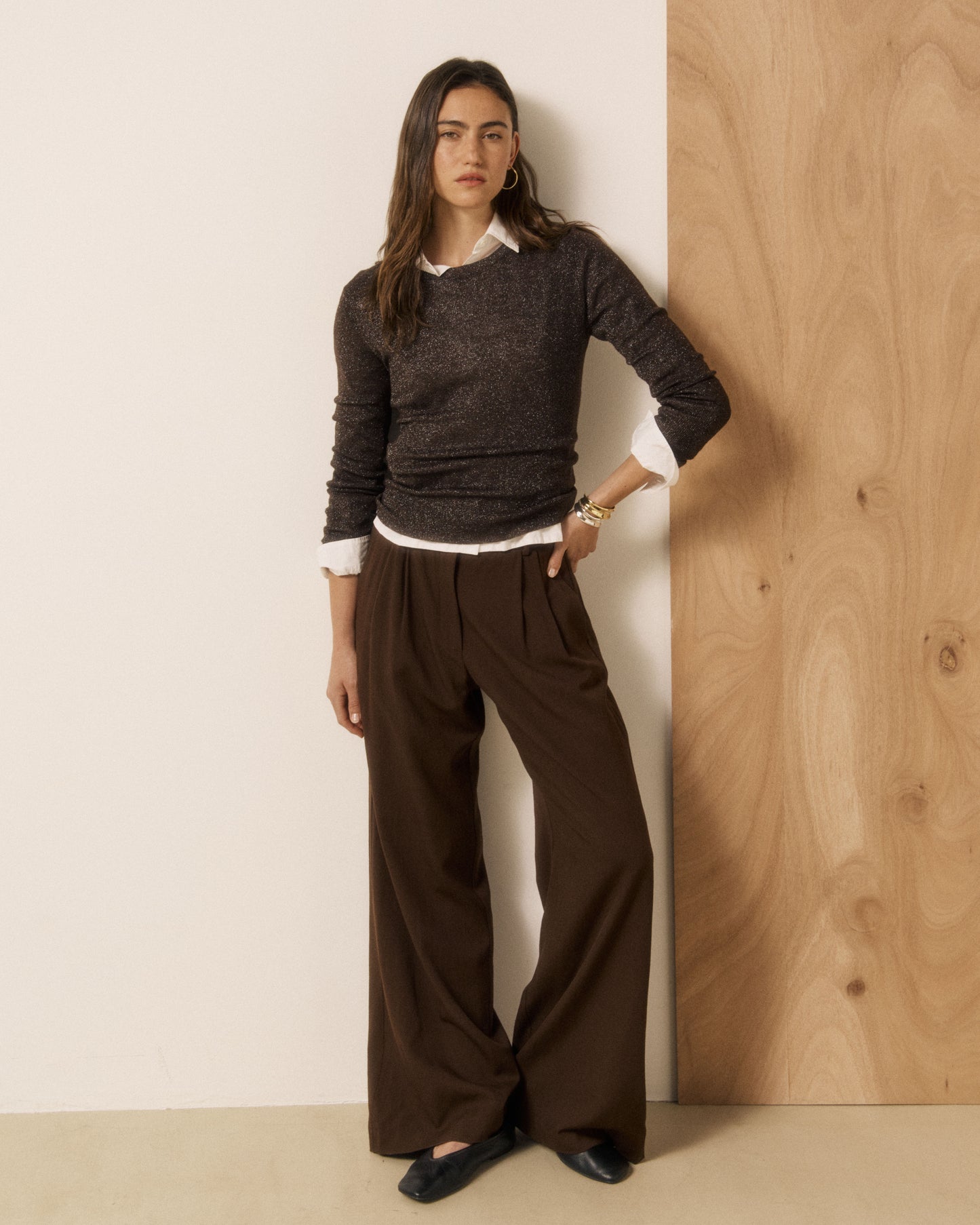Pull Femme en Laine Superfine Chocolat Maddy