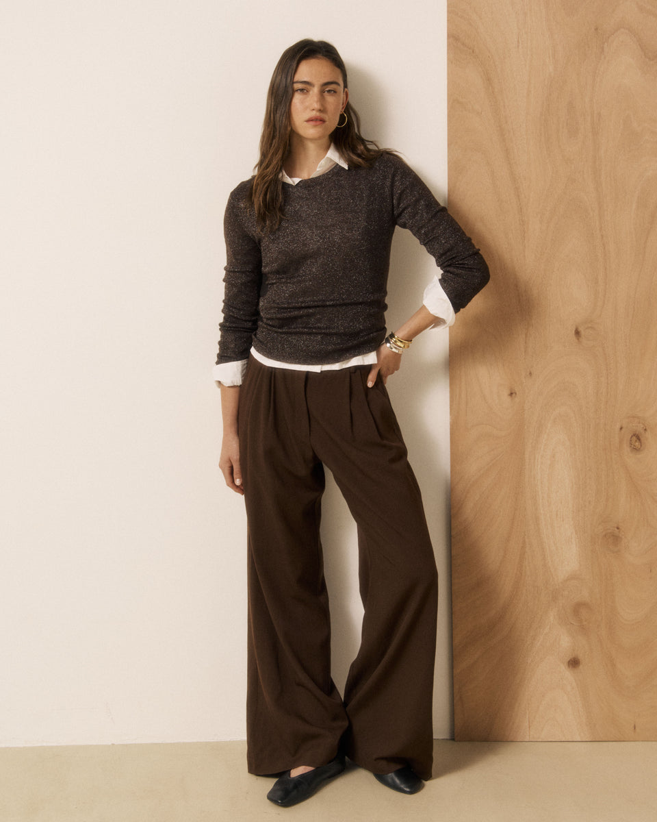 Maddy Women's Chocolate Superfine Wool Sweater - Image 3