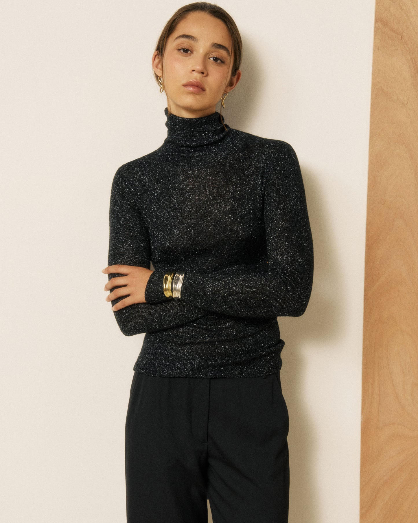 Pull Femme en Laine Superfine Noir Myliade
