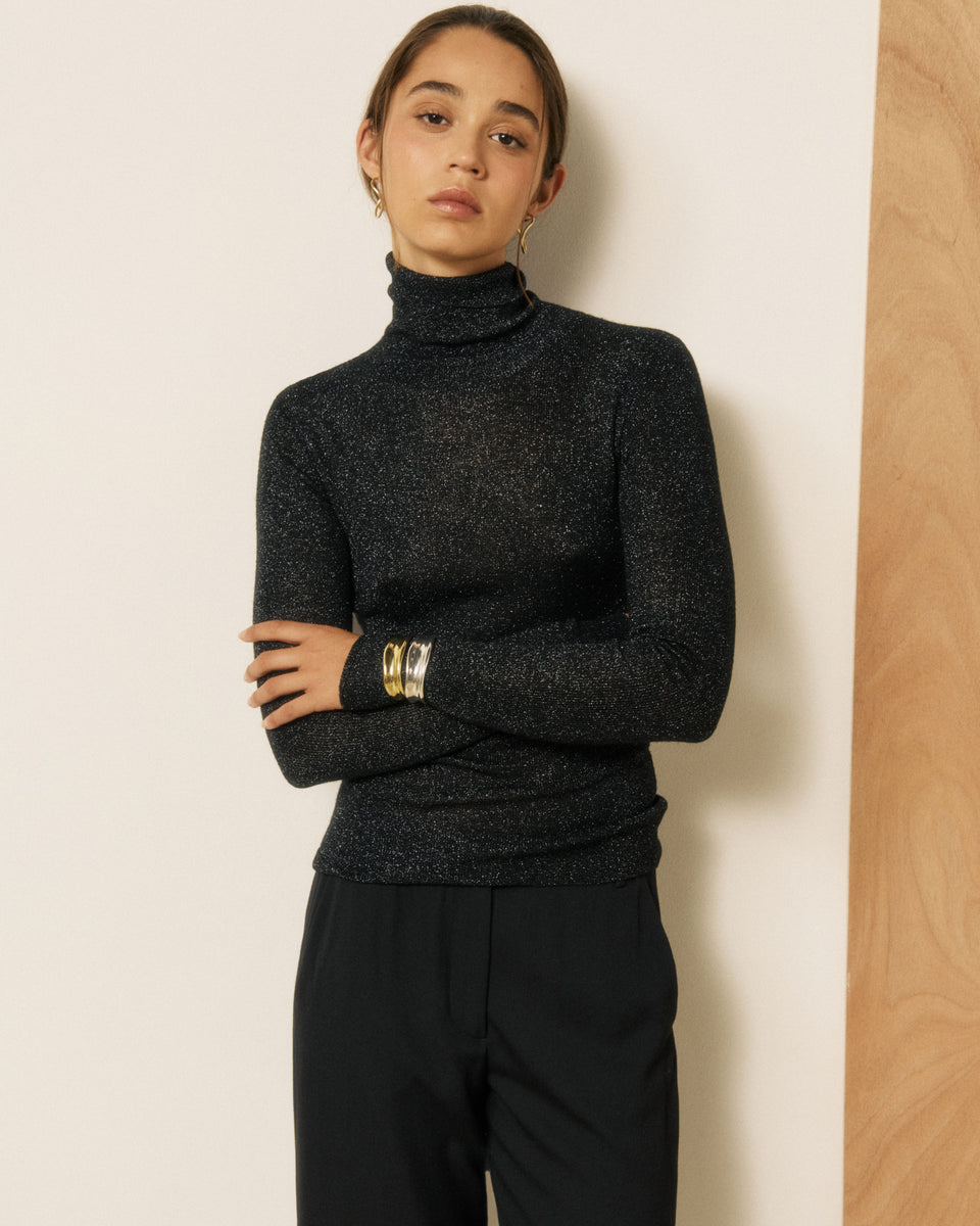 Myliade Women's Black Superfine Wool Sweater - Image principale