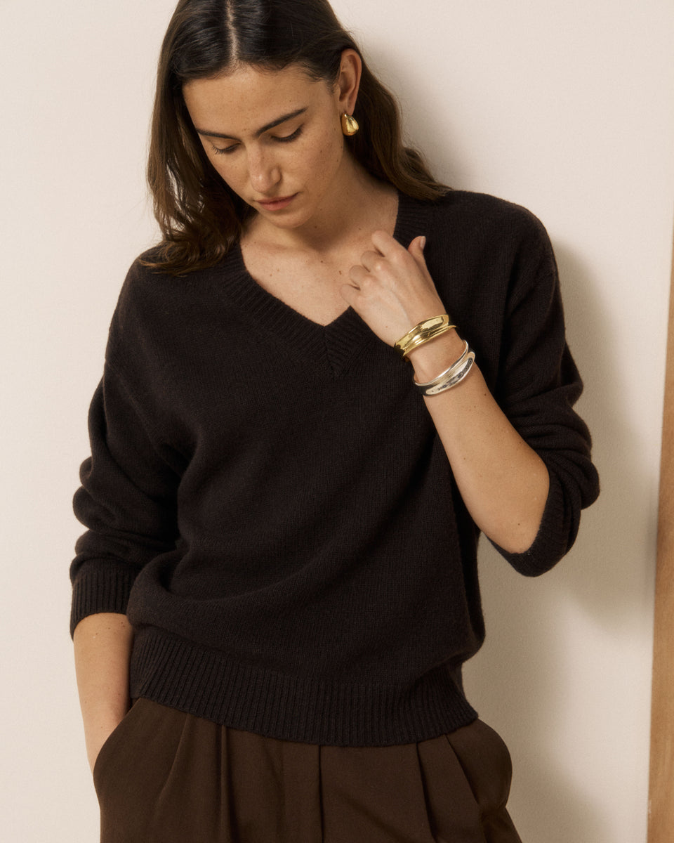 Milanto Women's Brown Wool & Cashmere Sweater - Image 3