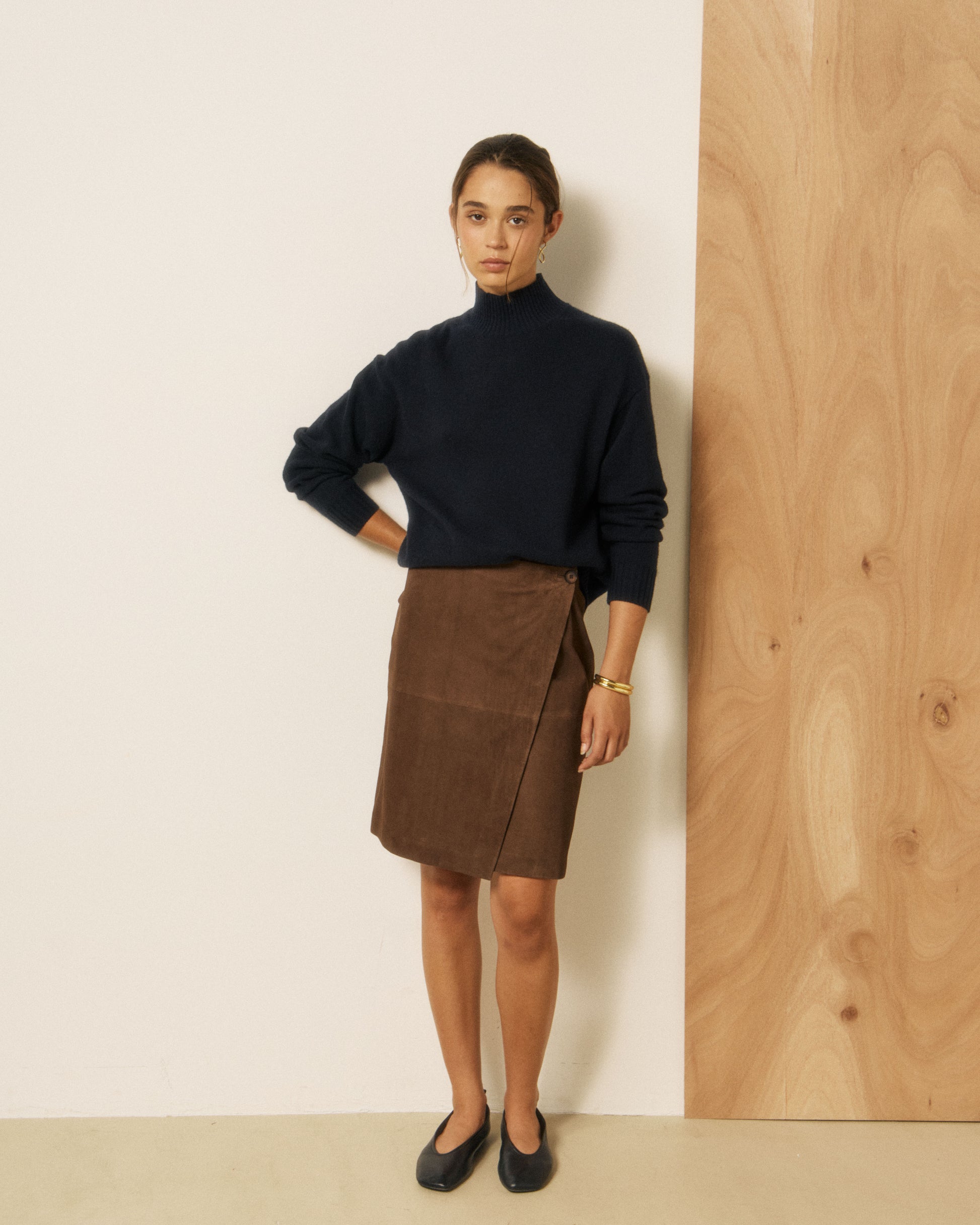 Pull Femme en Laine & Cachemire Bleu Marine Mylo