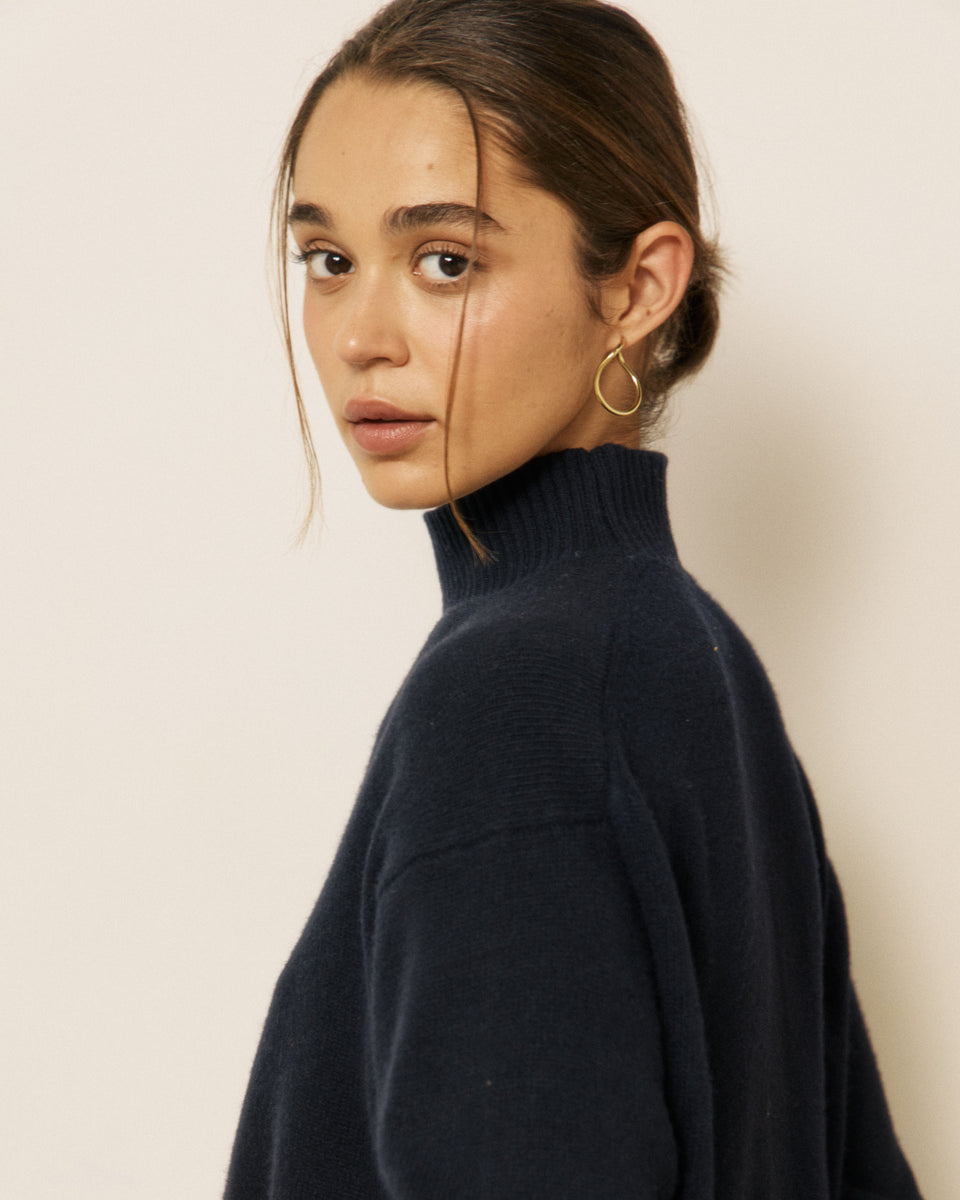 Mylo Women's Navy Blue Wool & Cashmere Sweater - Image 3