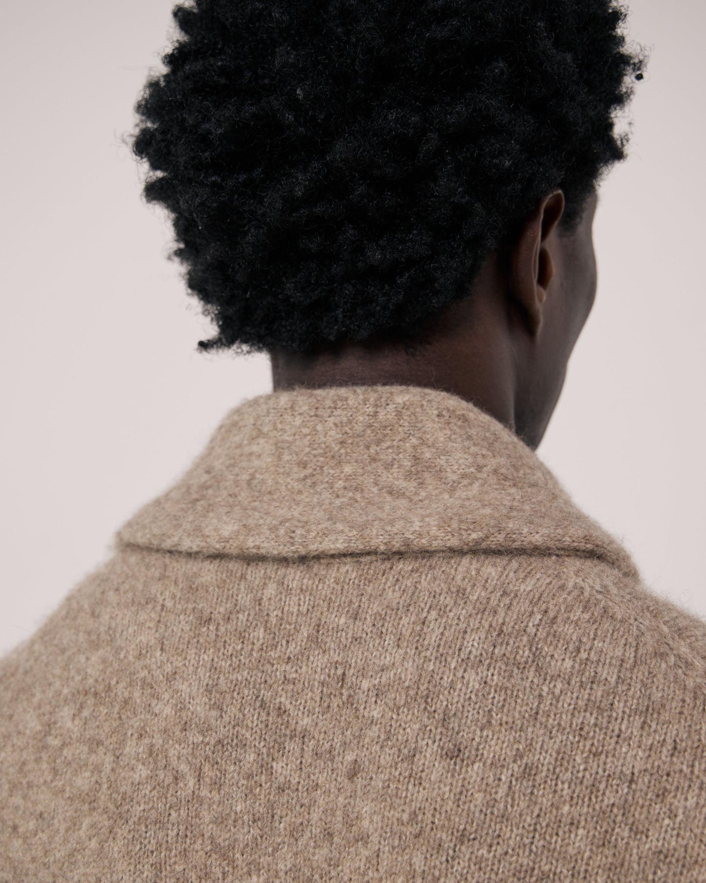 Pull Homme en Laine de Yak & Alpaga Taupe Shawl