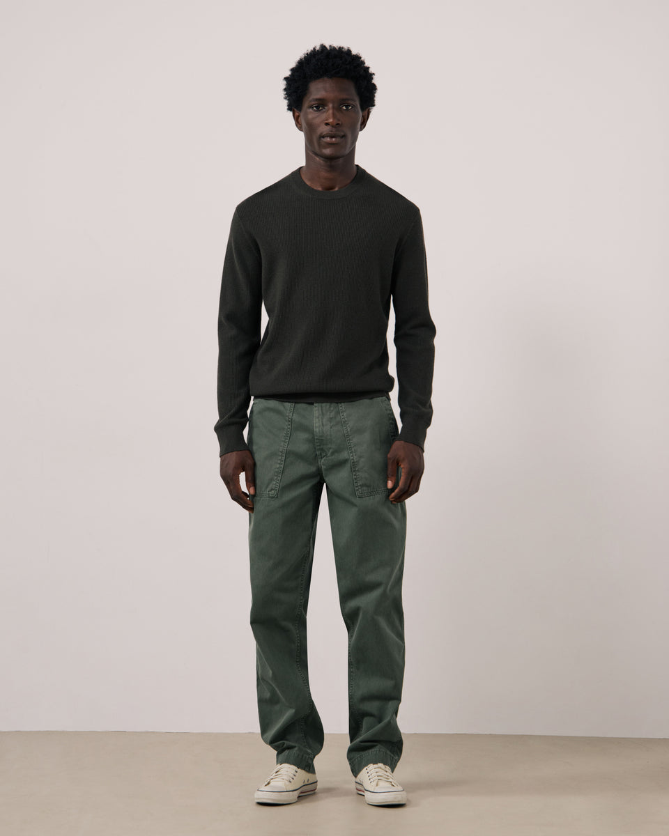Crew Men's Military Green Waffle-Knit Wool & Cashmere Sweater - Image 2